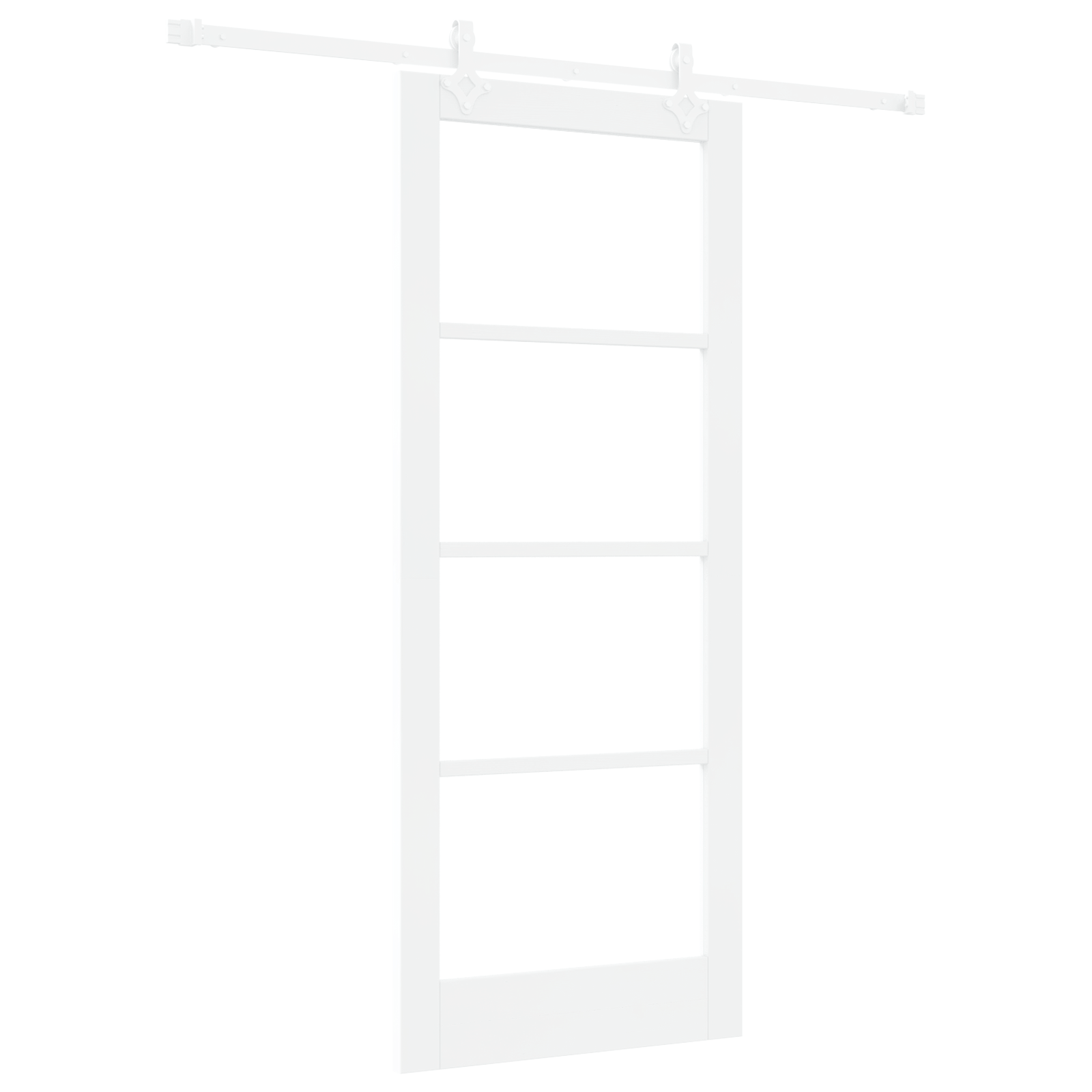 Usa Glisanta cu Set de Accesorii Alb 83x202 cm Lemn Masiv Pin — imaginea 2
