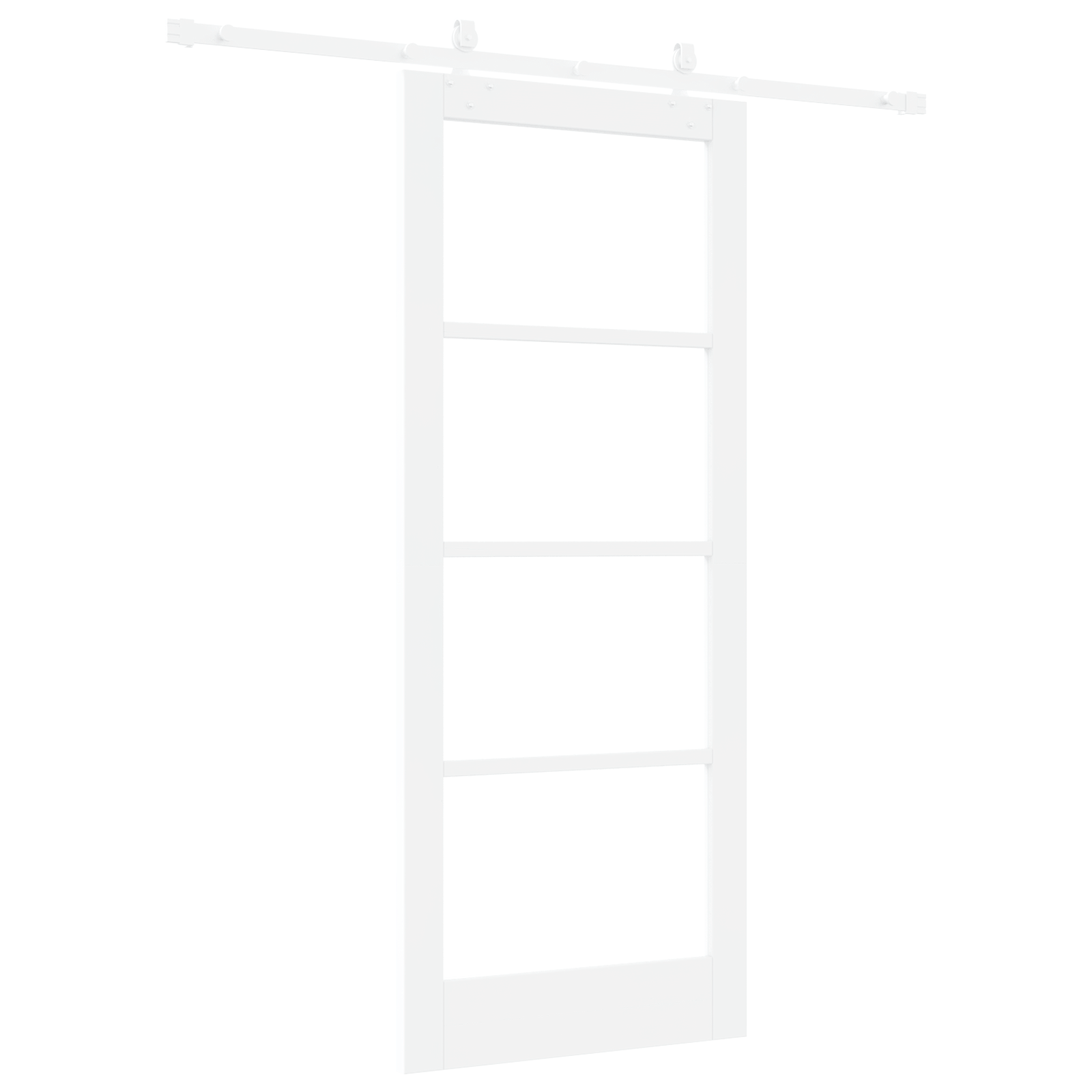 Usa Glisanta cu Set de Accesorii Alb 83x202 cm Lemn Masiv Pin — imaginea 6
