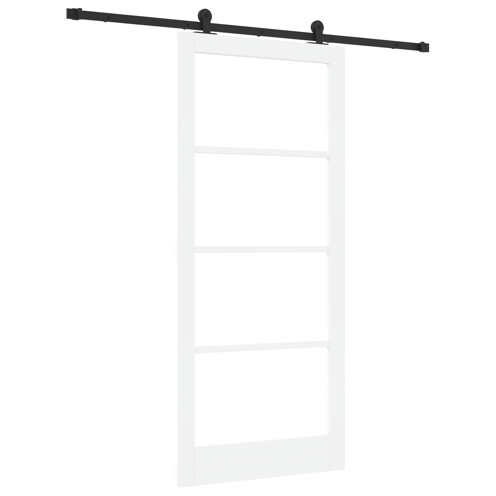Usa glisanta cu set de hardware 'ORKDAL'Lemn solid alb & sticla — imaginea 2