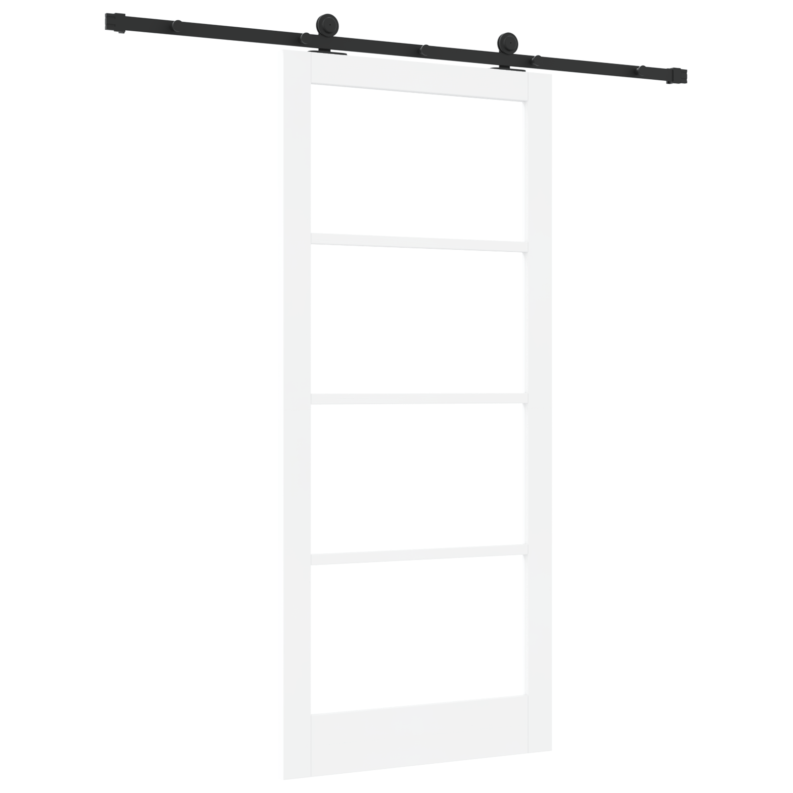 Usa glisanta cu set de hardware 'ORKDAL'Lemn solid alb & sticla — imaginea 6