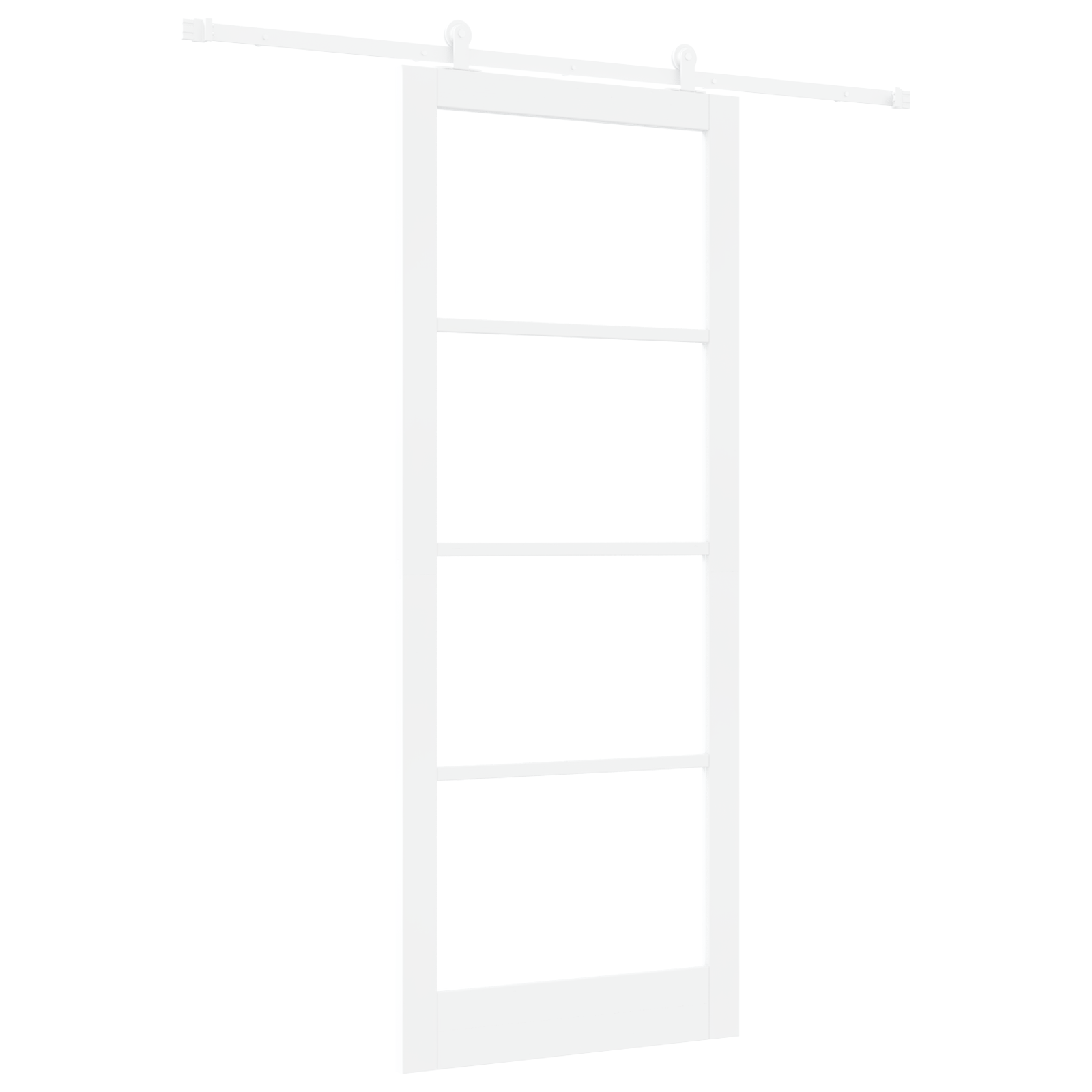 Usa glisanta cu set de accesorii 'ORKDAL'Alb Lemn Masiv & Sticla — imaginea 2