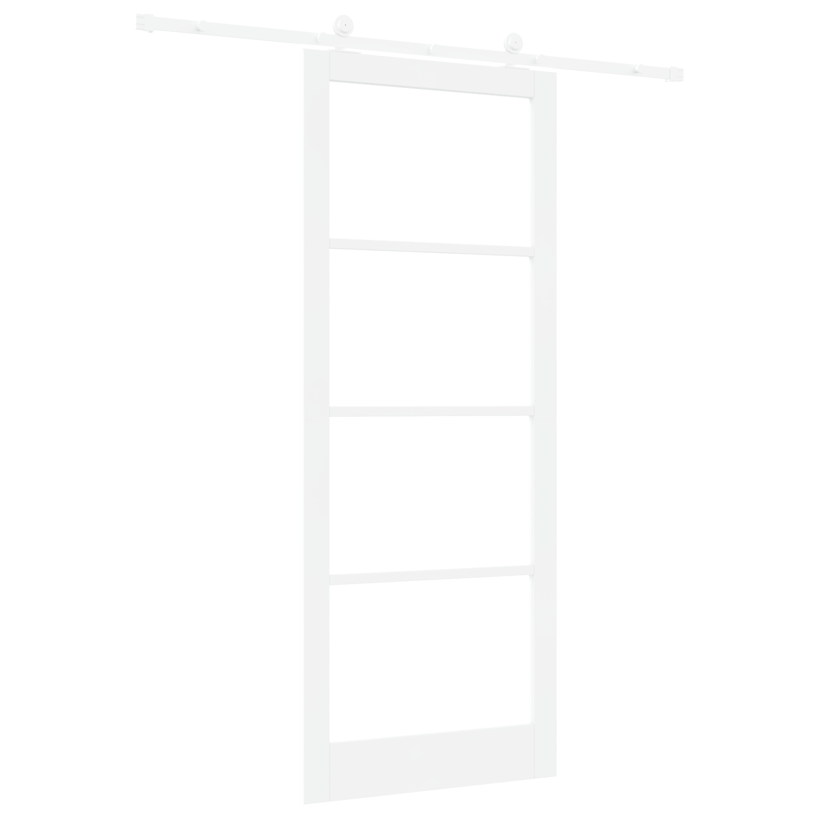 Usa glisanta cu set de accesorii 'ORKDAL'Alb Lemn Masiv & Sticla — imaginea 6