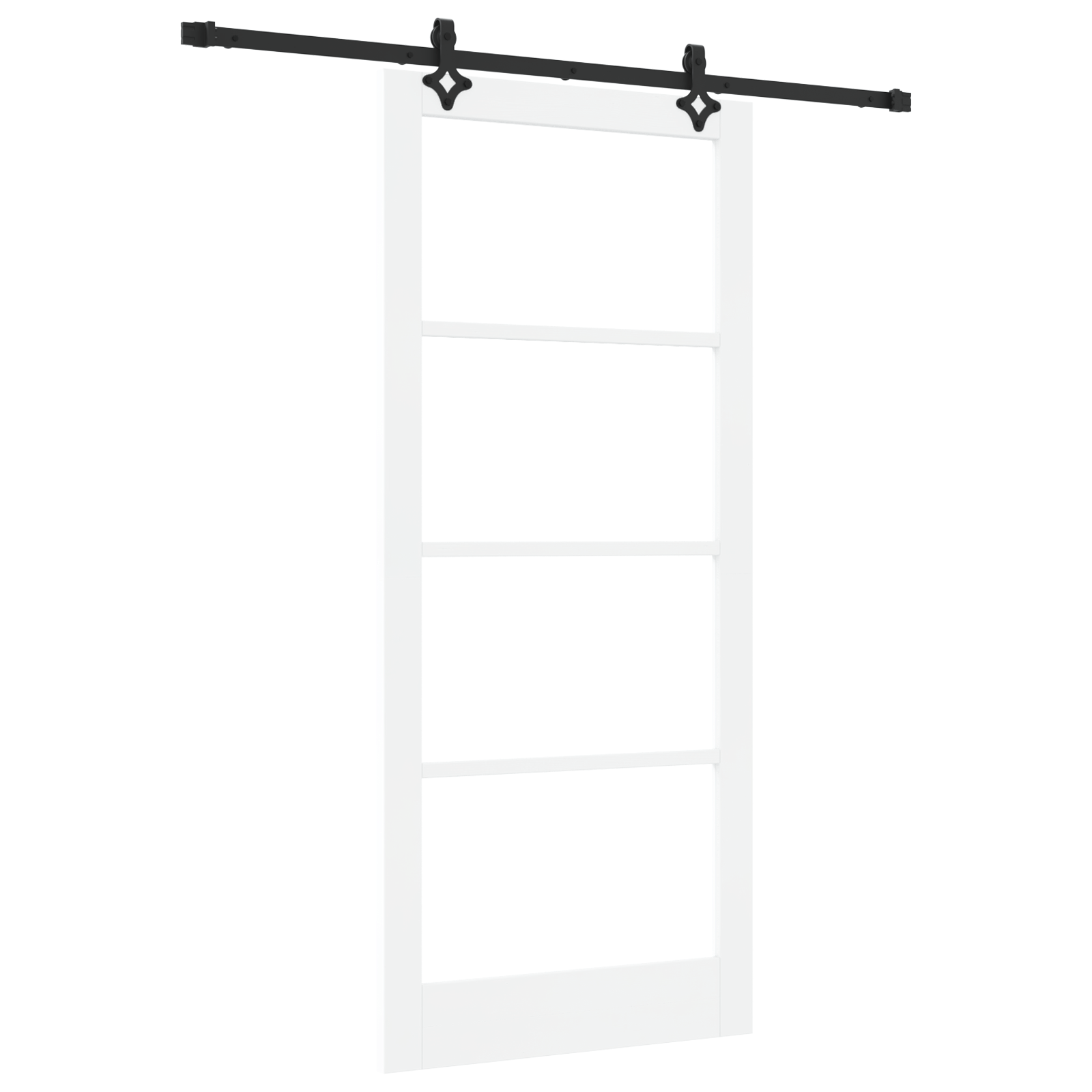 Usa Glisanta cu Set de Hardware 'ORKDAL'Alb Lemn Solid & Sticla — imaginea 2