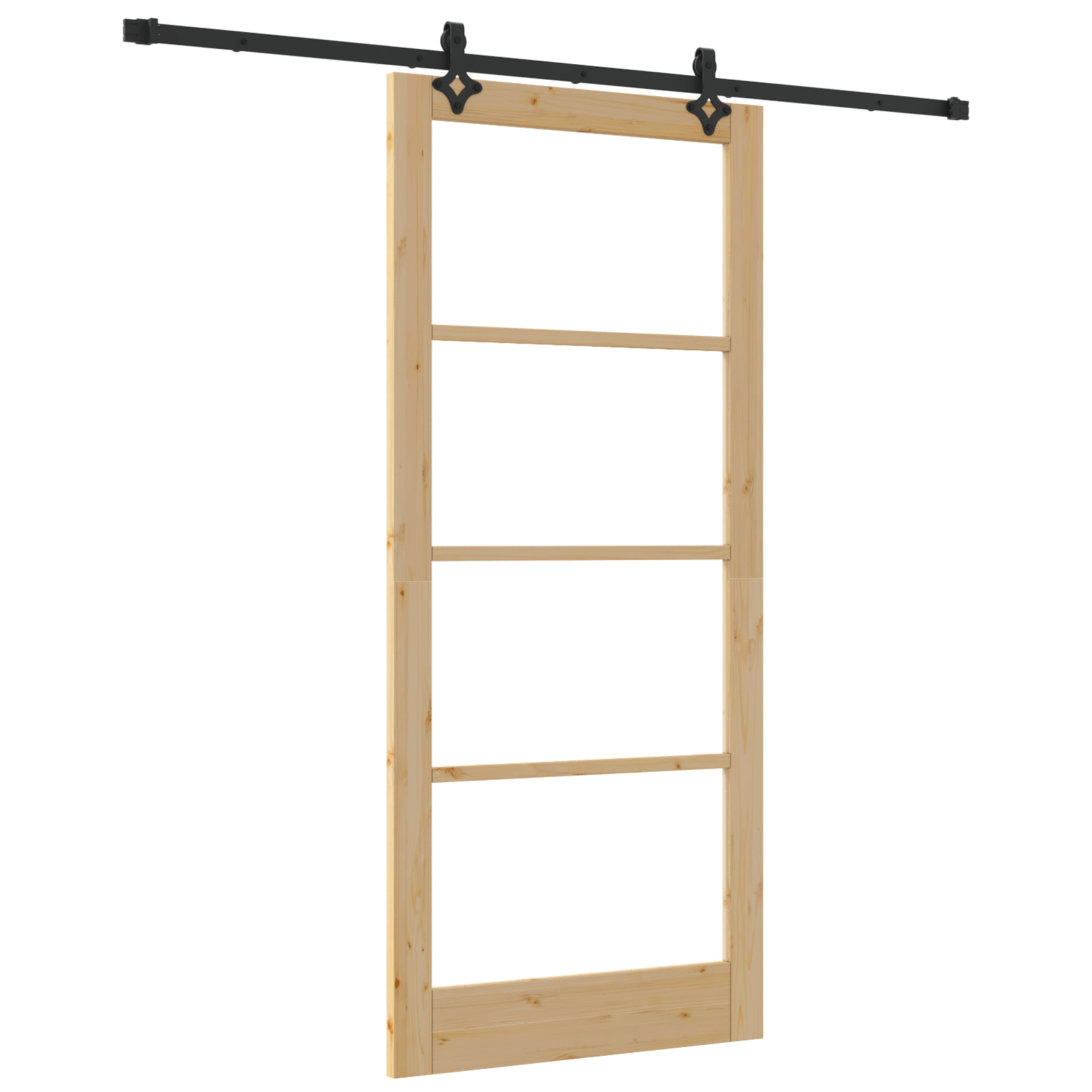 Usa glisanta cu set de accesorii 93x211 cm Lemn masiv de pin — imaginea 2