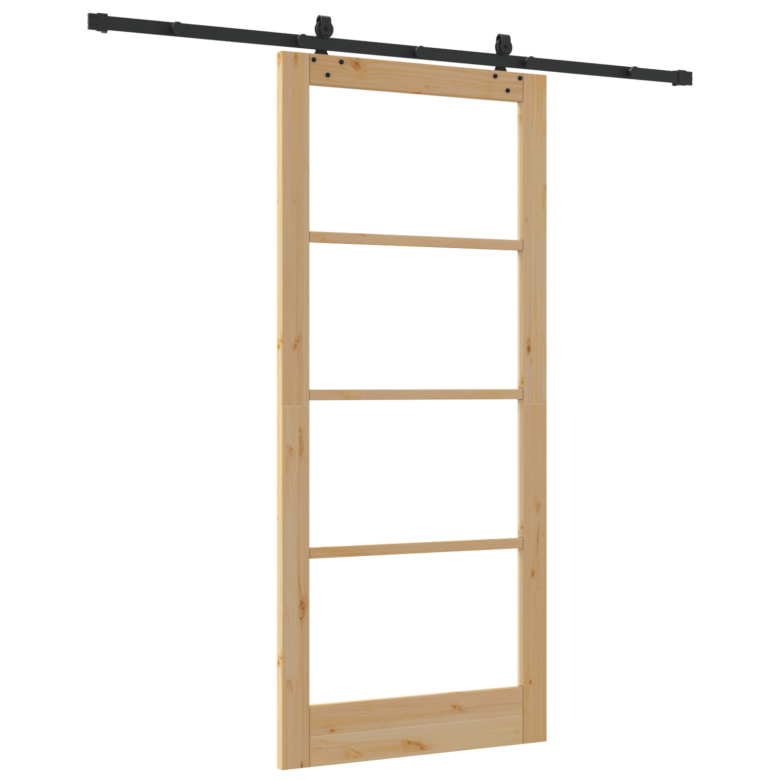 Usa glisanta cu set de accesorii 93x211 cm Lemn masiv de pin — imaginea 6