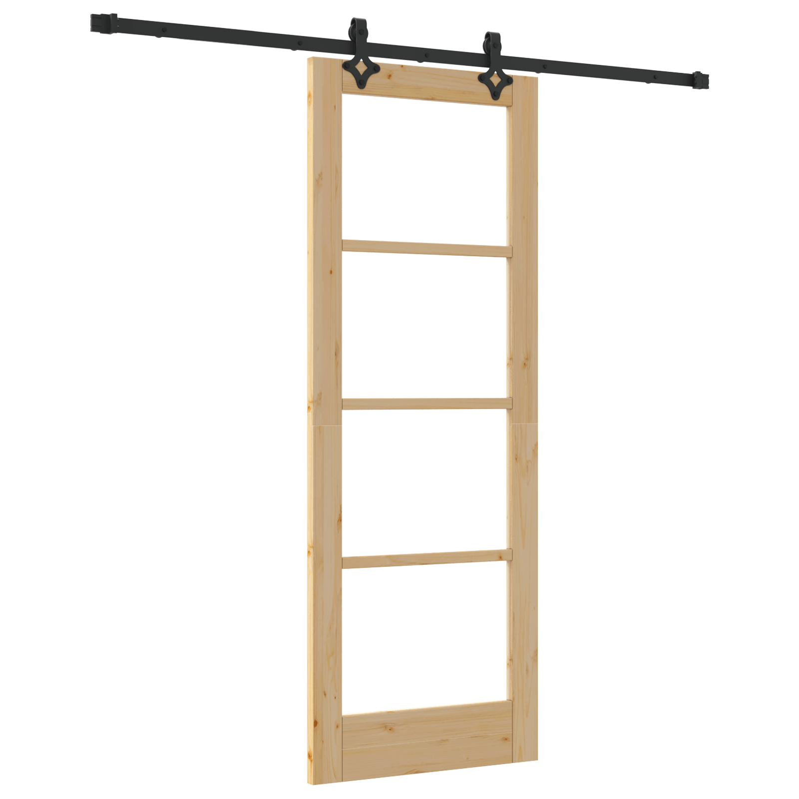Usa glisanta cu set de accesorii "ORKDAL" Lemn masiv & Sticla — imaginea 2