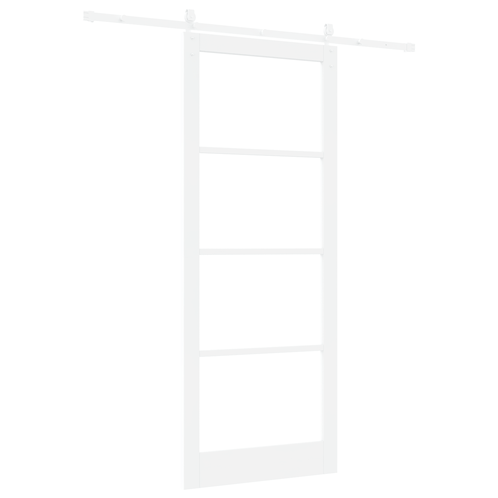 Set usa glisanta cu kit de montaj Alb 93x232 cm Lemn Solid Pin — imaginea 6