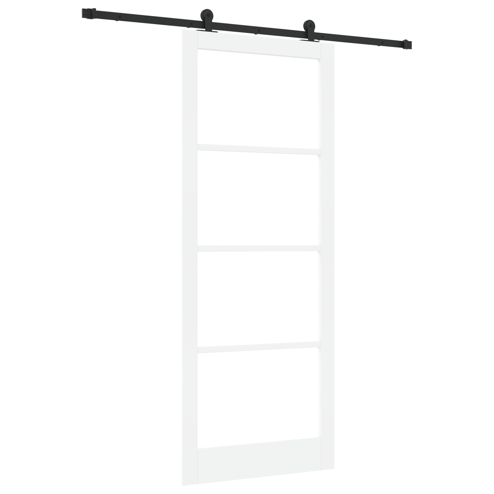 Usa glisanta cu Set de Hardware 'ORKDAL'Lemn Solid Alb & Sticla — imaginea 2