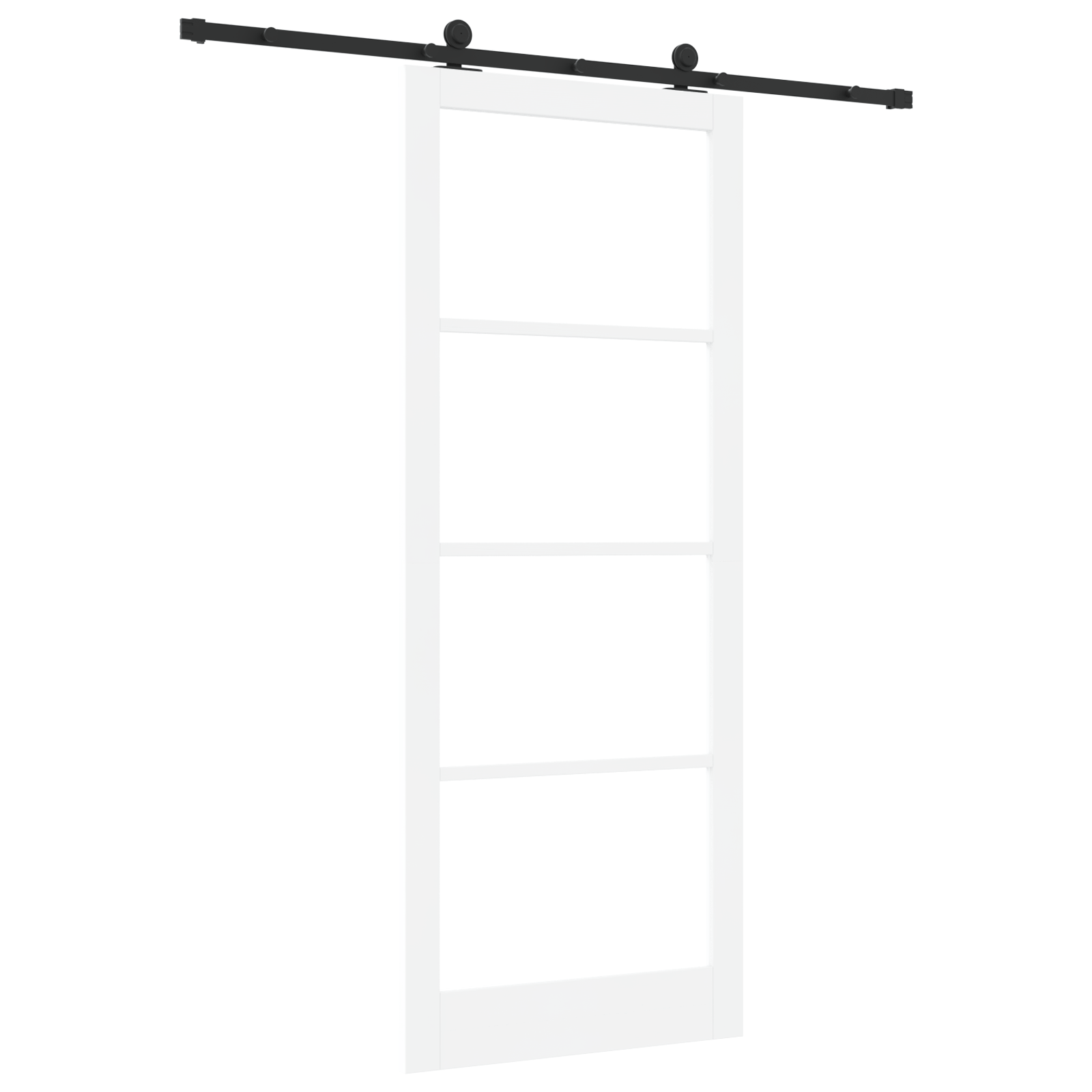 Usa glisanta cu Set de Hardware 'ORKDAL'Lemn Solid Alb & Sticla — imaginea 6