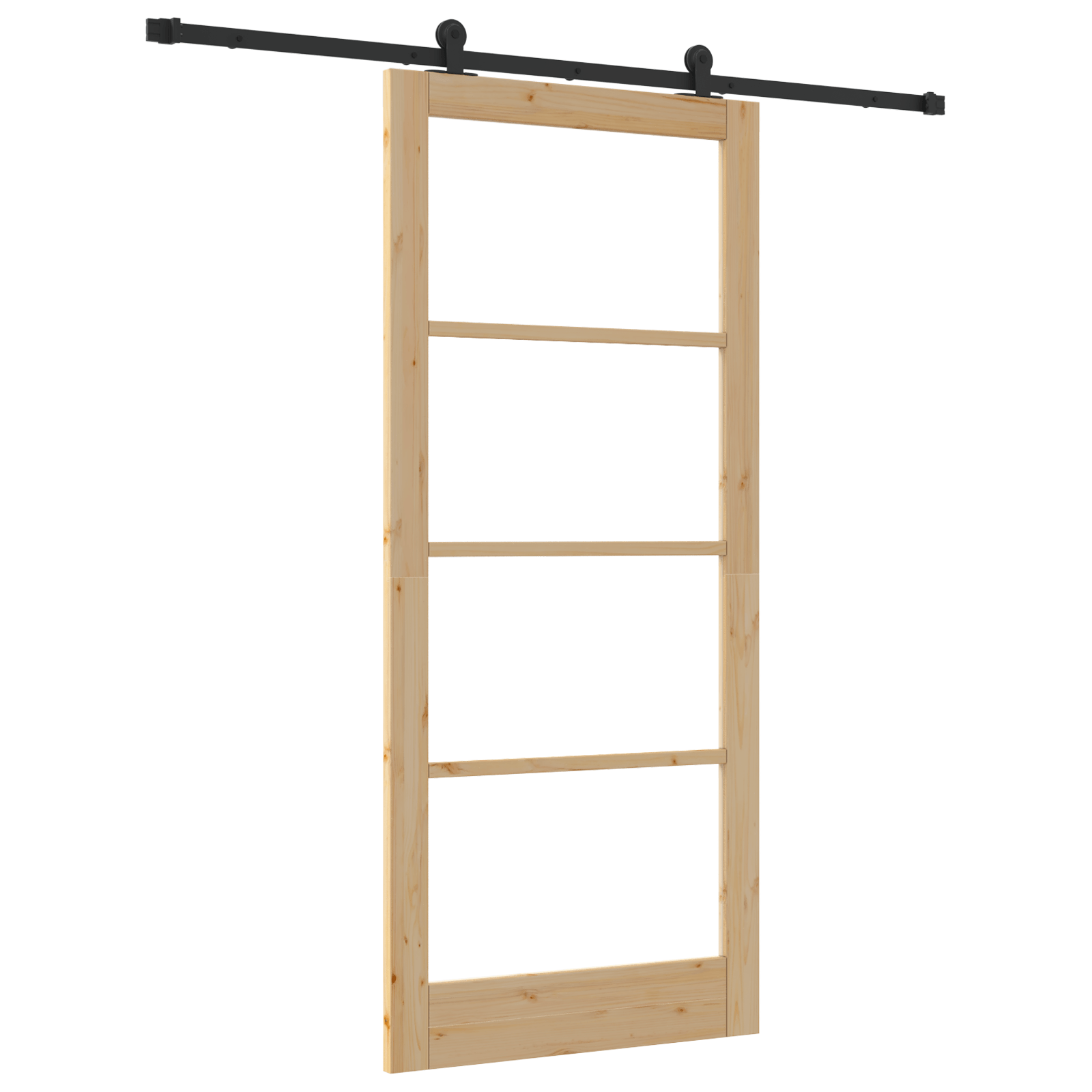 Usa glisanta cu set hardware 'ORKDAL'Lemn masiv & Sticla — imaginea 2