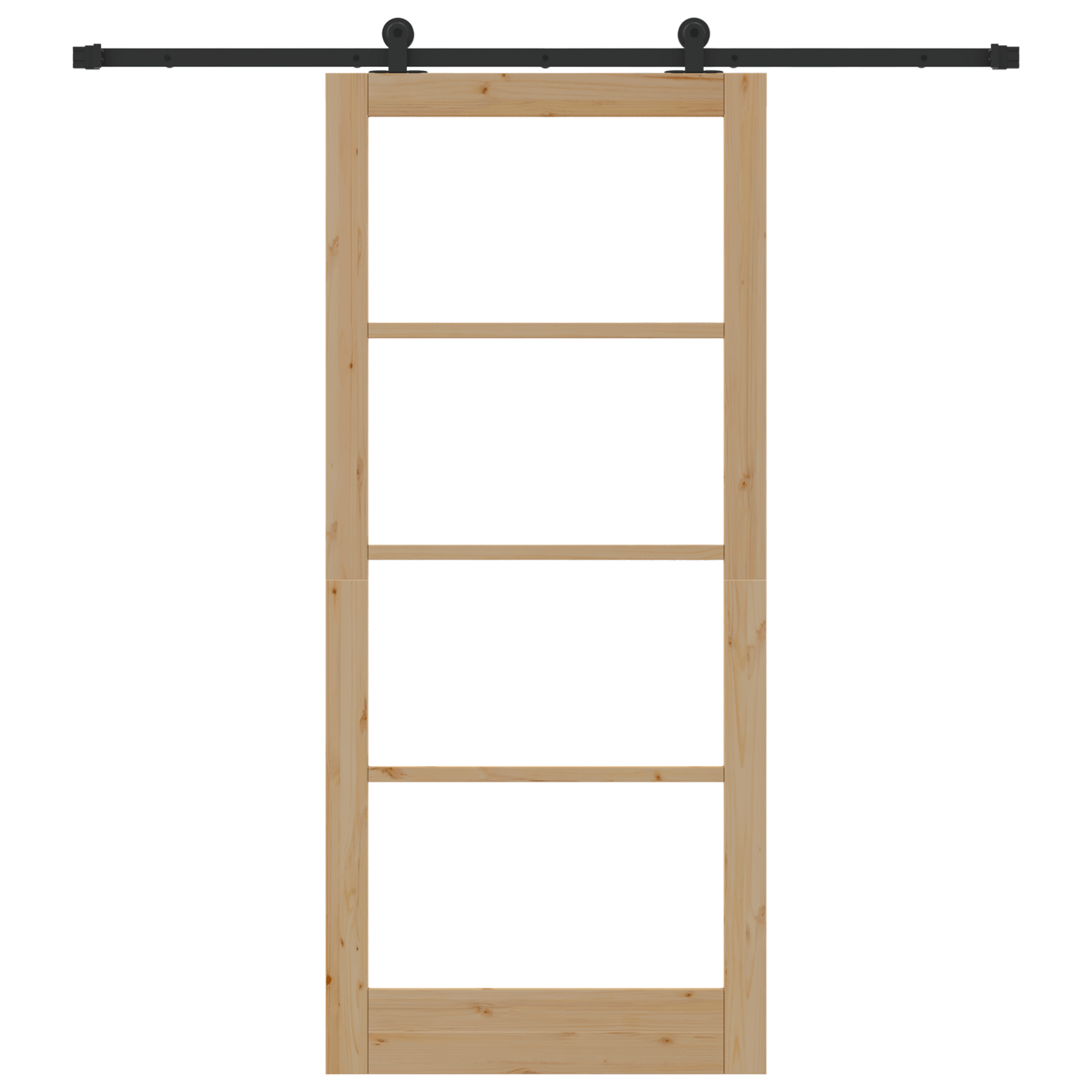 Usa glisanta cu set hardware 'ORKDAL'Lemn masiv & Sticla — imaginea 4