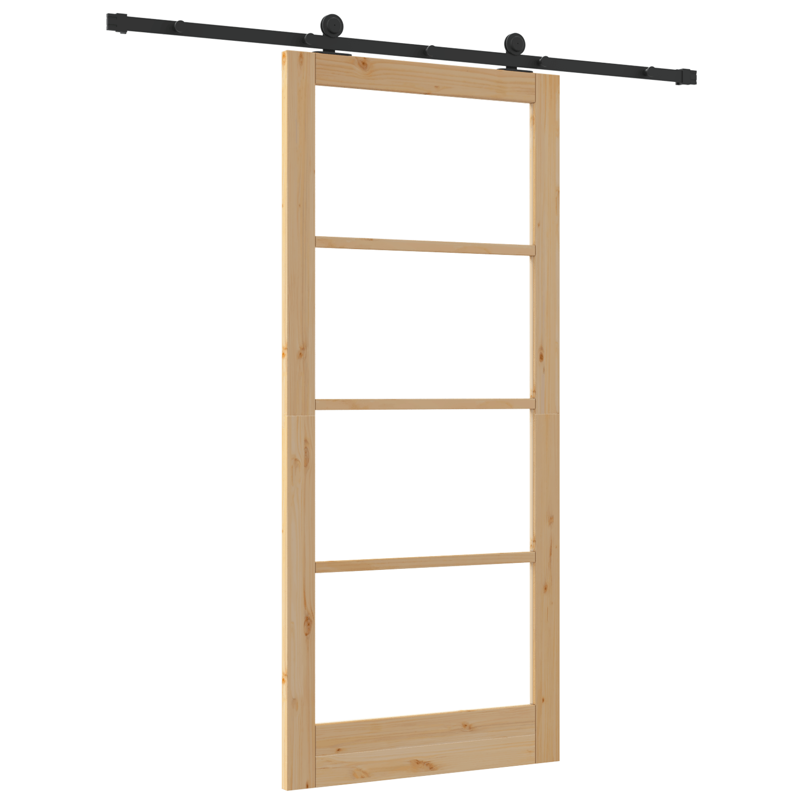 Usa glisanta cu set hardware 'ORKDAL'Lemn masiv & Sticla — imaginea 6