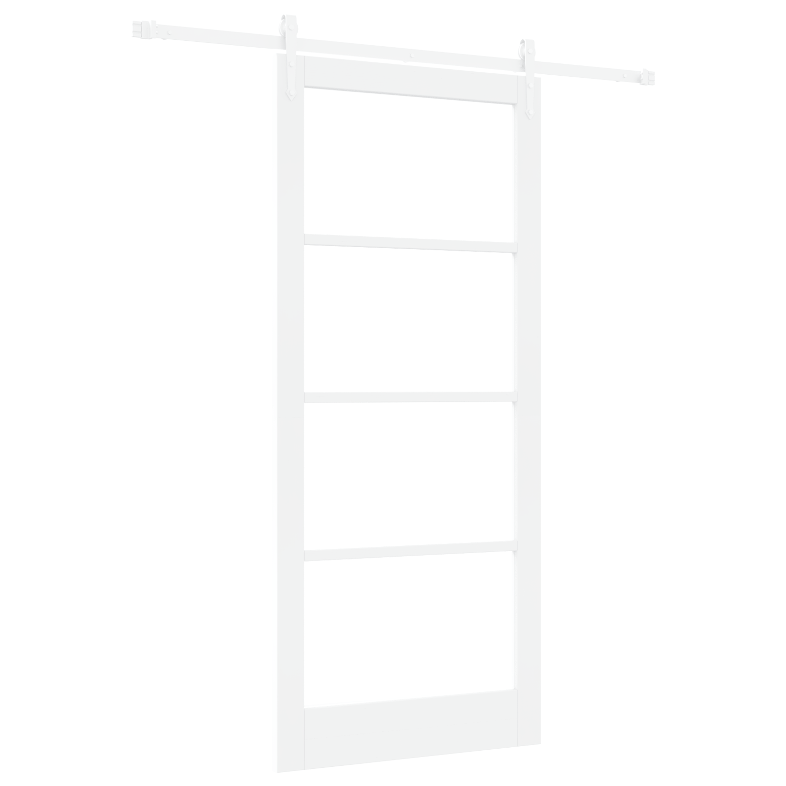 Set Usa glisanta cu accesorii Alb 93x211 cm Lemn solid de pin — imaginea 2