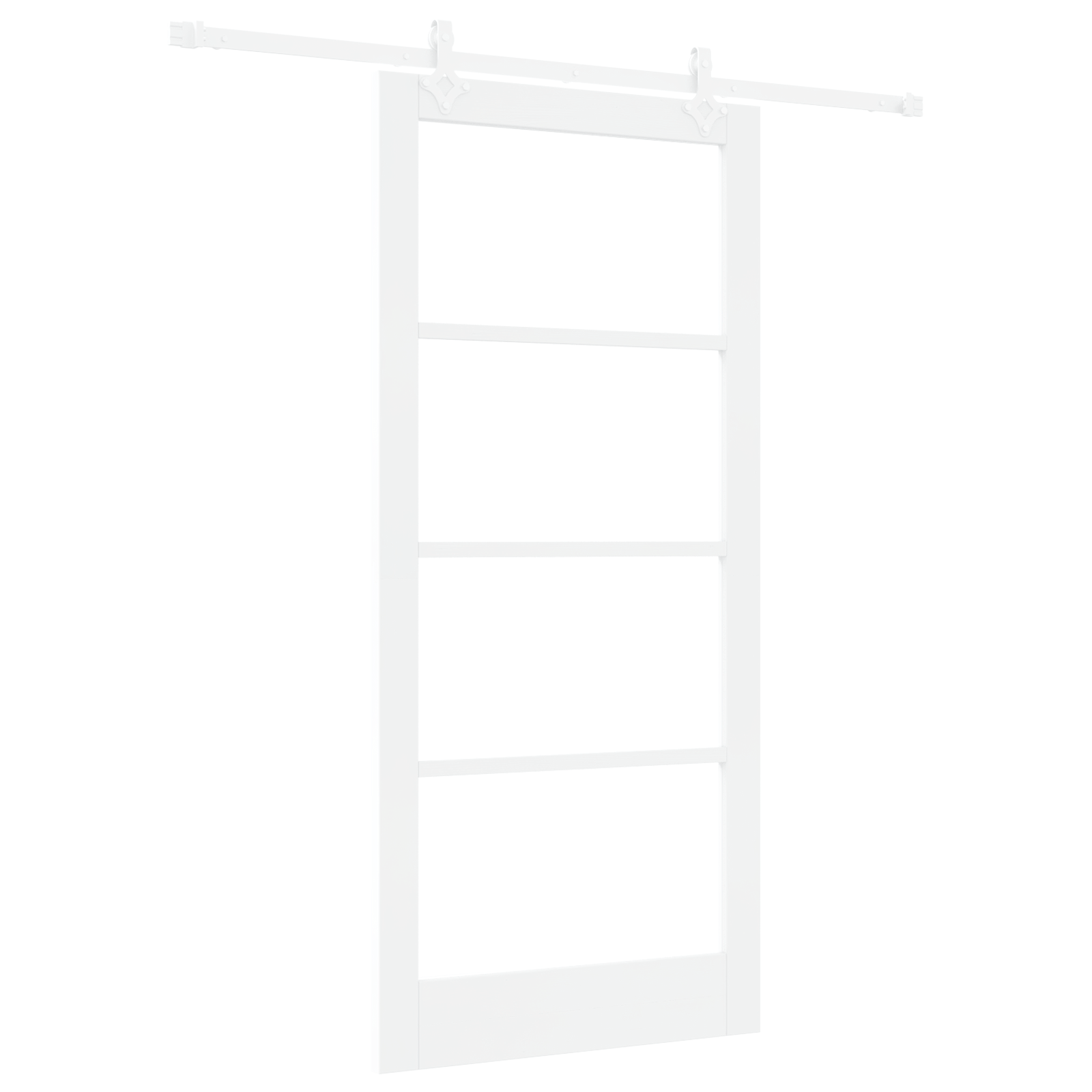 Usa Glisanta cu Set Hardware Alb 93x202 cm Lemn Masiv Pin — imaginea 2