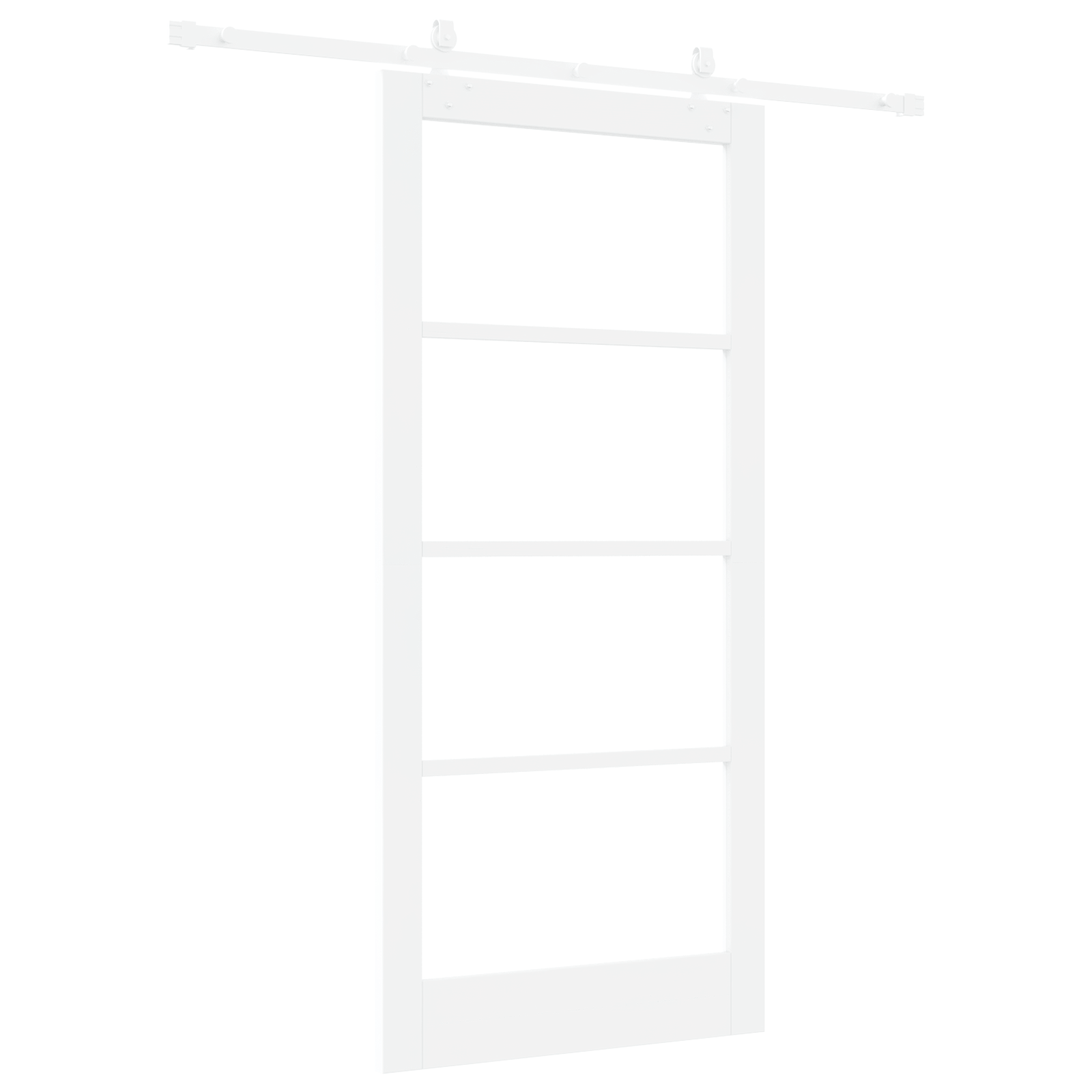 Usa Glisanta cu Set Hardware Alb 93x202 cm Lemn Masiv Pin — imaginea 6