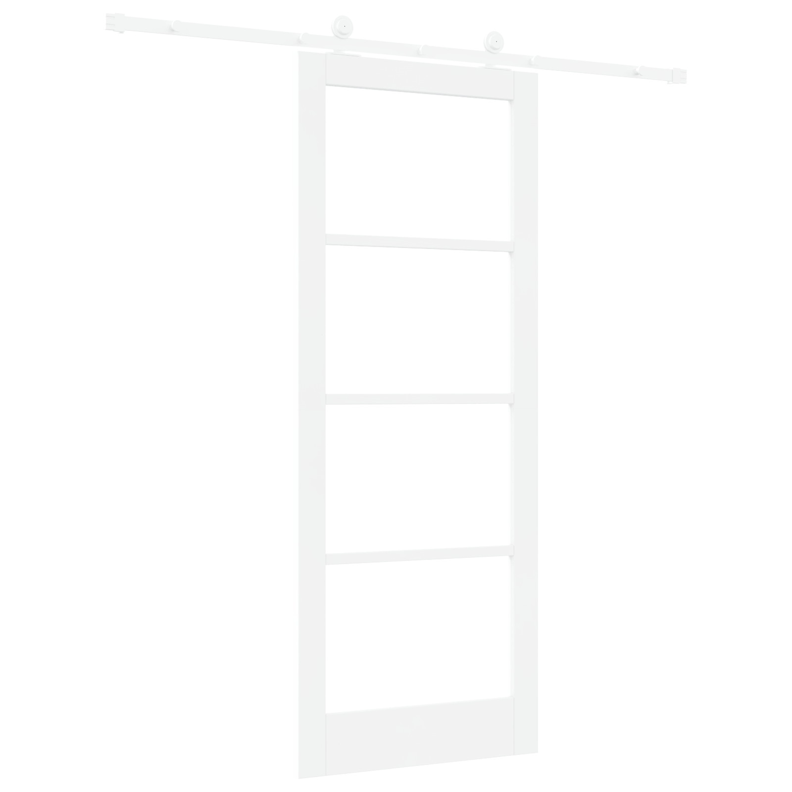 Usa glisanta cu set de hardware 'ORKDAL'din lemn solid alb si sticla — imaginea 6