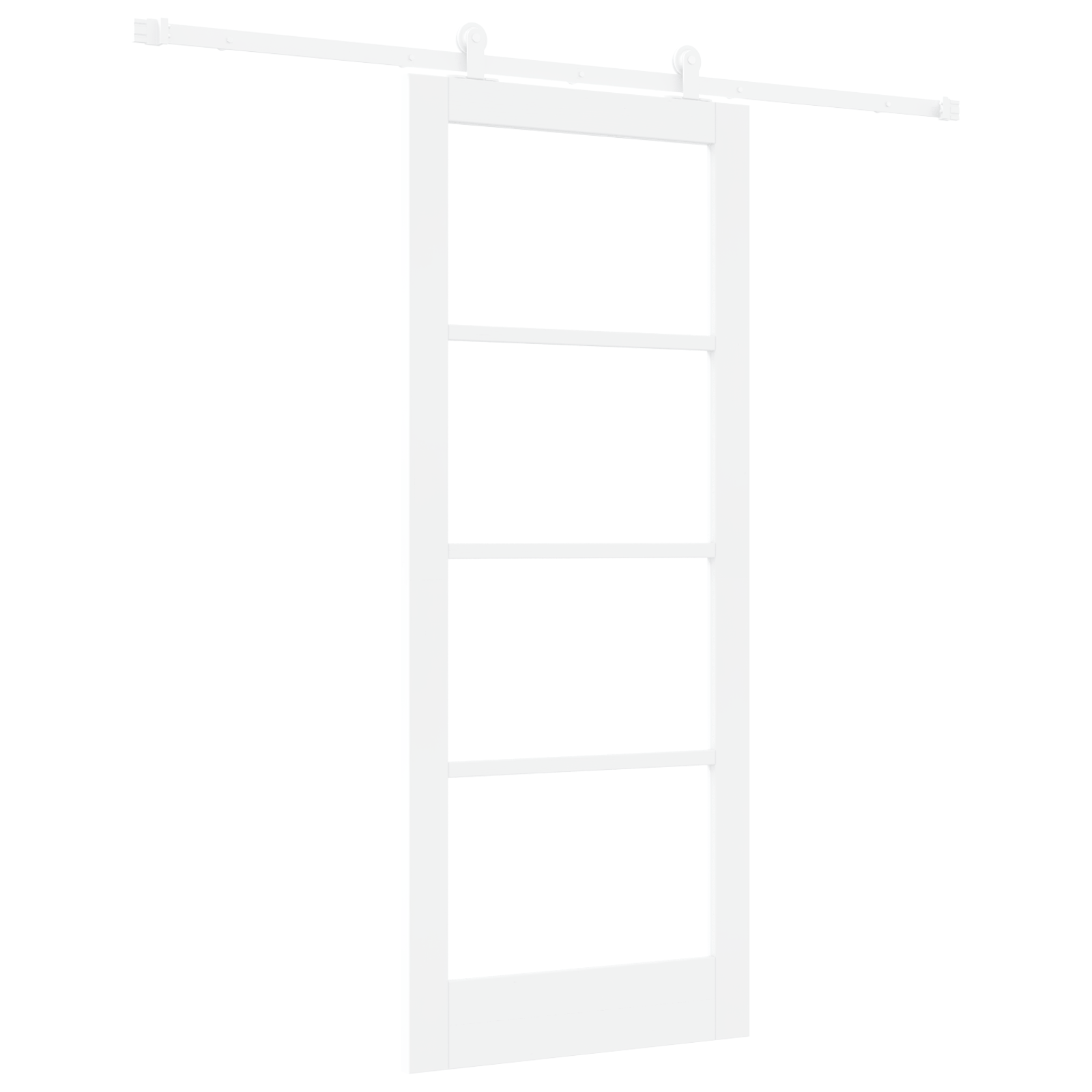 Usa glisanta cu set de accesorii 'ORKDAL'Alb din lemn solid si sticla — imaginea 2