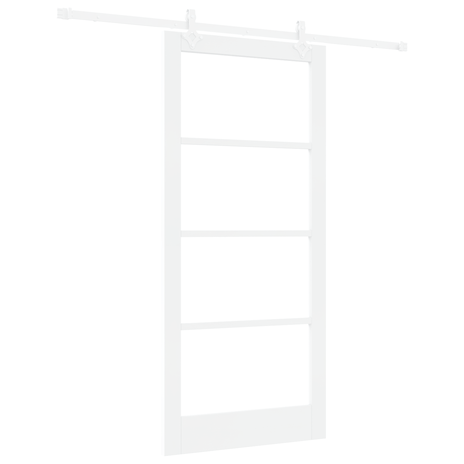 Usa Glisanta cu Set de Hardware Alb 93x202 cm Lemn Solid Pin — imaginea 2