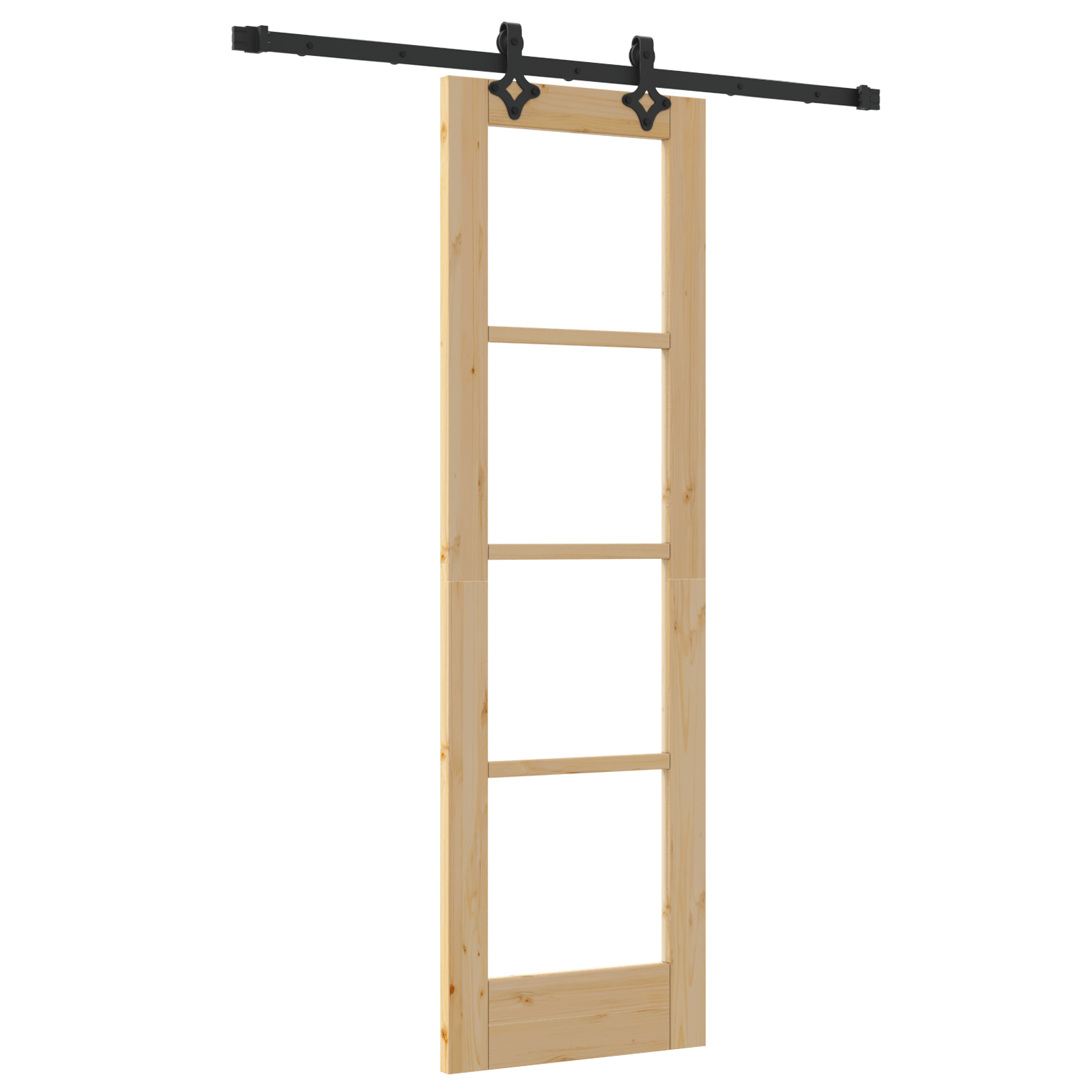 Usa glisanta cu set de accesorii 61x198.5 cm Lemn masiv de pin — imaginea 2