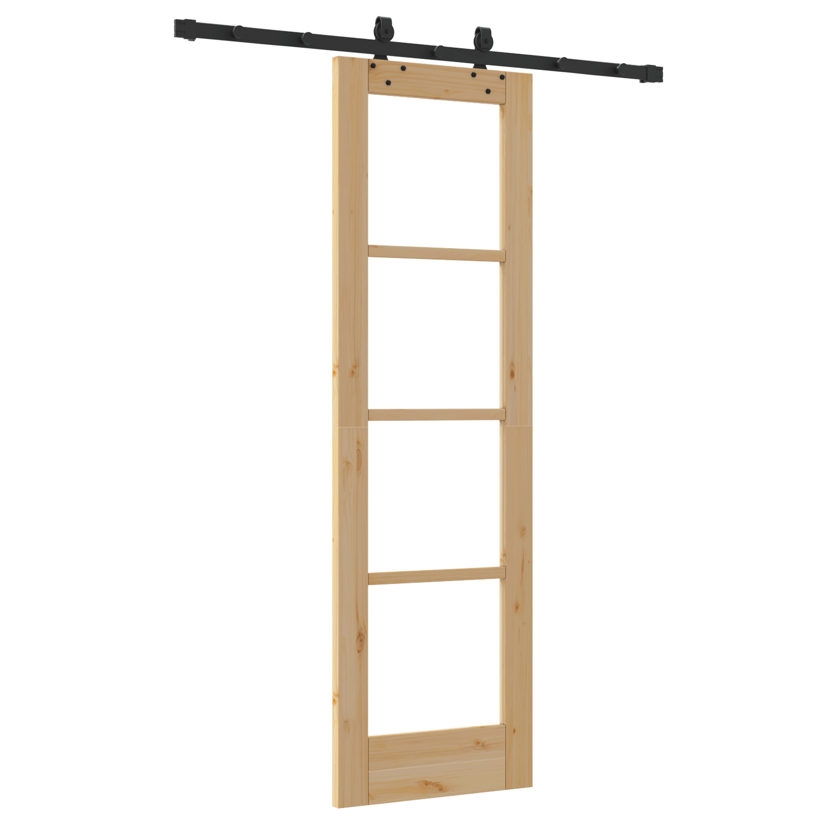 Usa glisanta cu set de accesorii 61x198.5 cm Lemn masiv de pin — imaginea 6