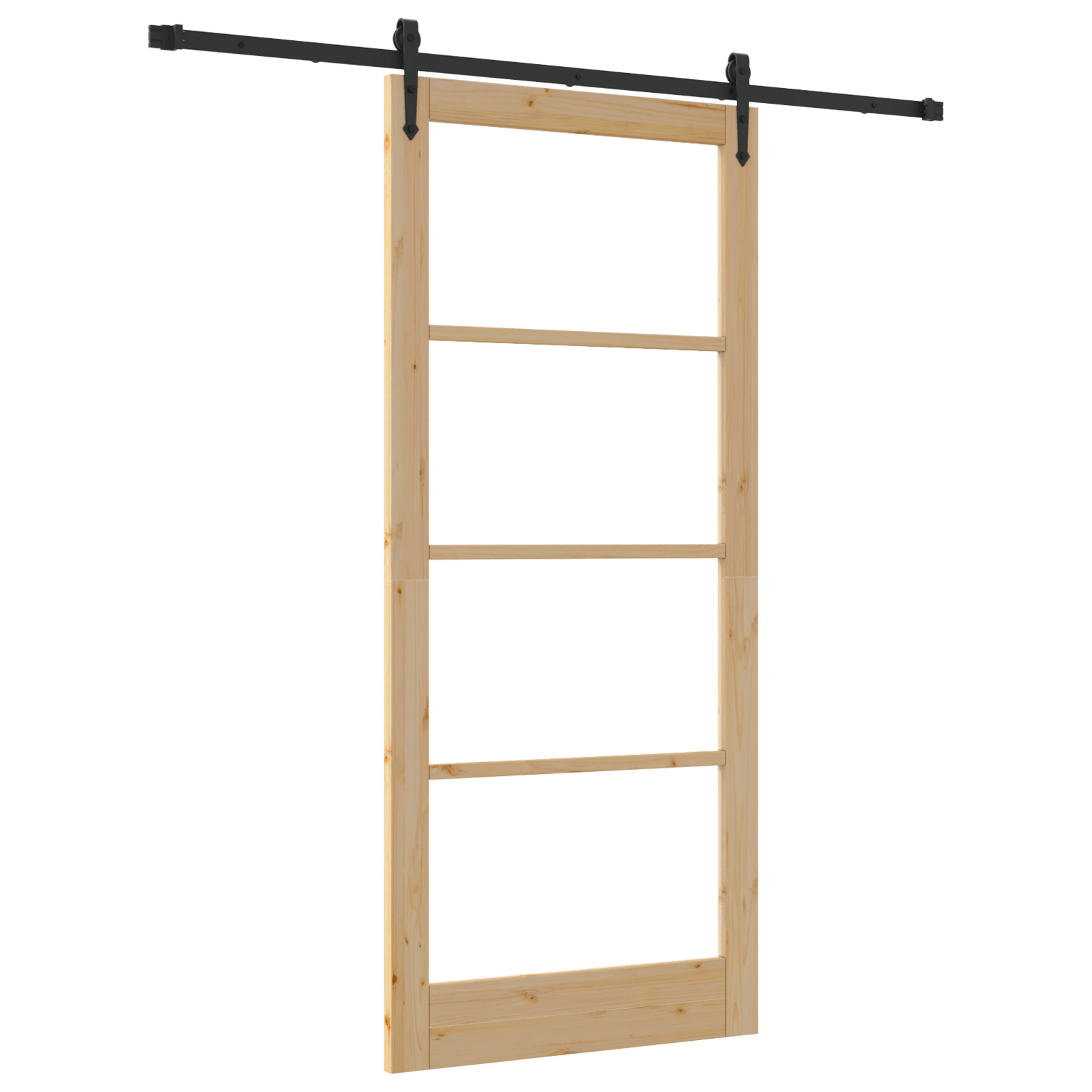 Usa Glisanta cu Set de Accesorii 93x211 cm Lemn Masiv de Pin — imaginea 2