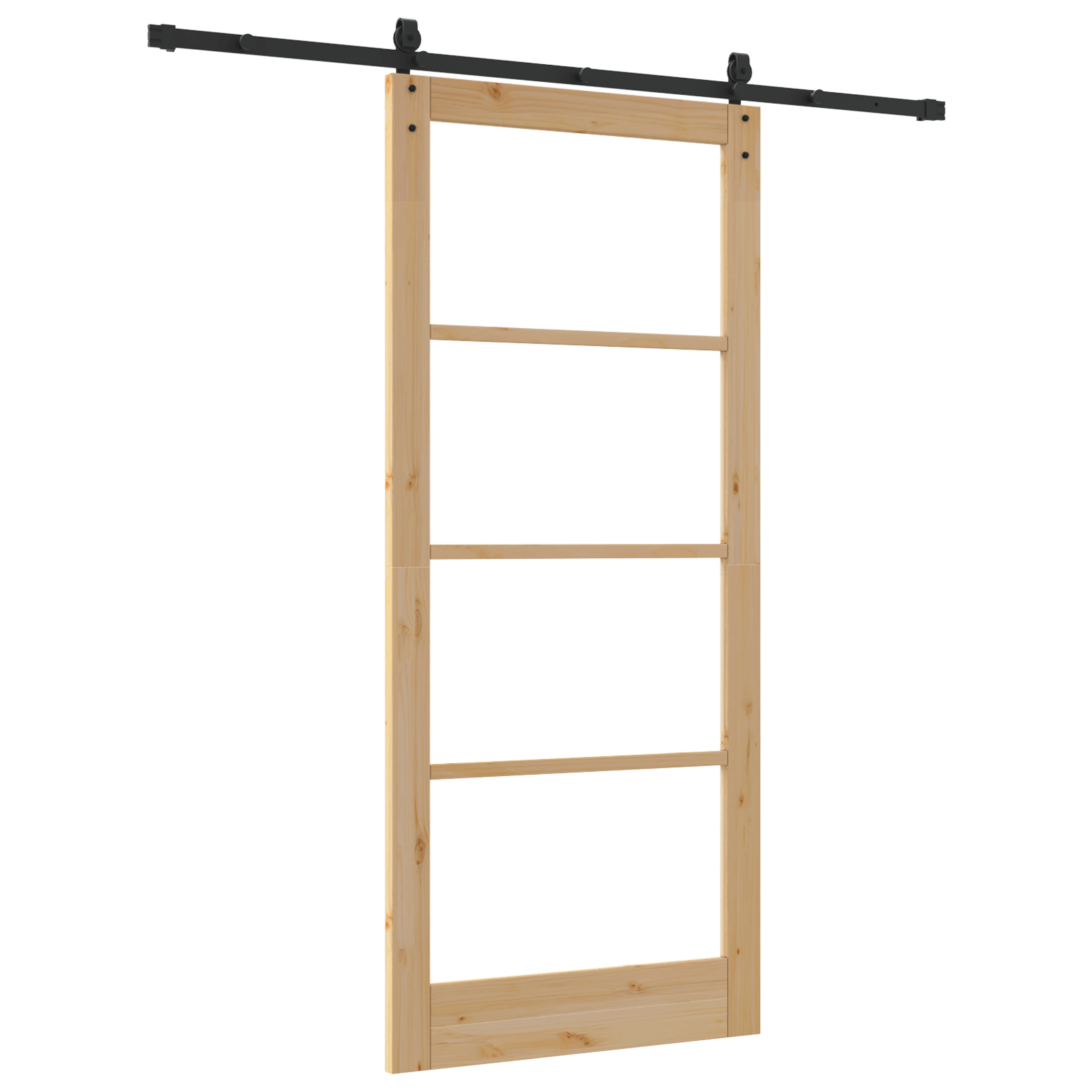 Usa Glisanta cu Set de Accesorii 93x211 cm Lemn Masiv de Pin — imaginea 6