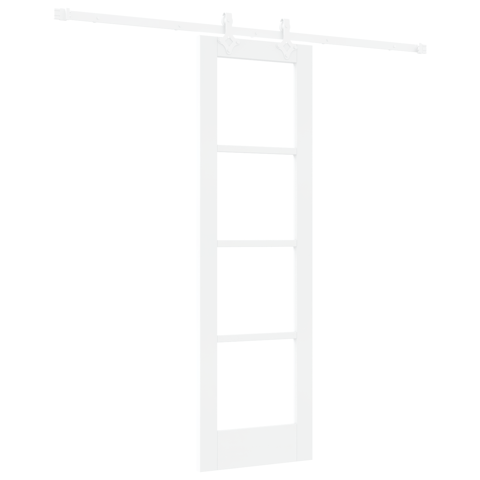 Usa glisanta cu hardware Alb 61x198.5 cm Lemn masiv de pin — imaginea 2