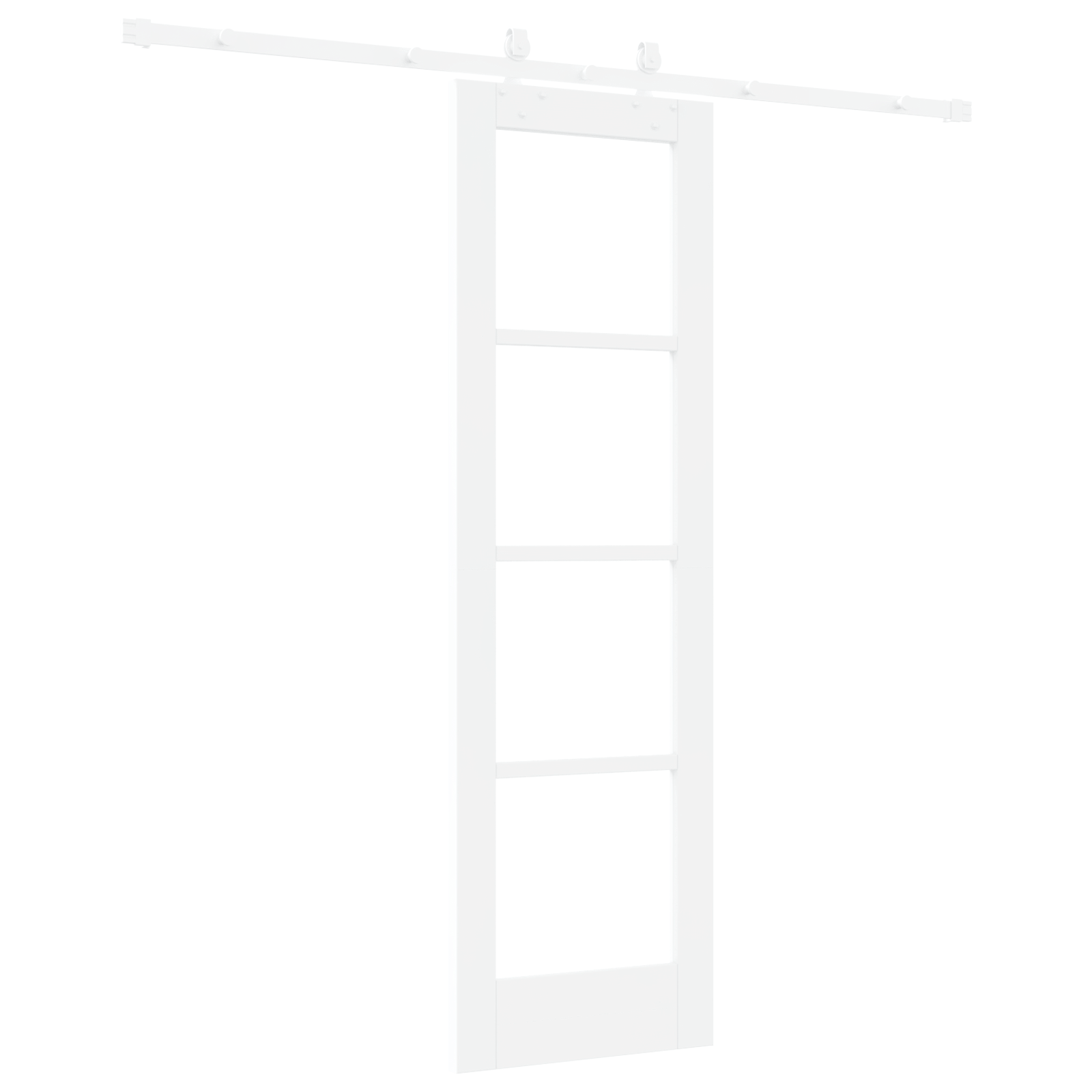 Usa glisanta cu hardware Alb 61x198.5 cm Lemn masiv de pin — imaginea 6