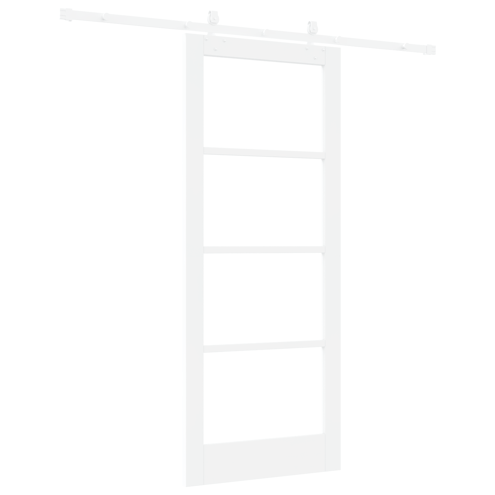 Set Usi Glisante cu Accesorii Alb 83x202 cm Lemn Masiv de Pin — imaginea 6