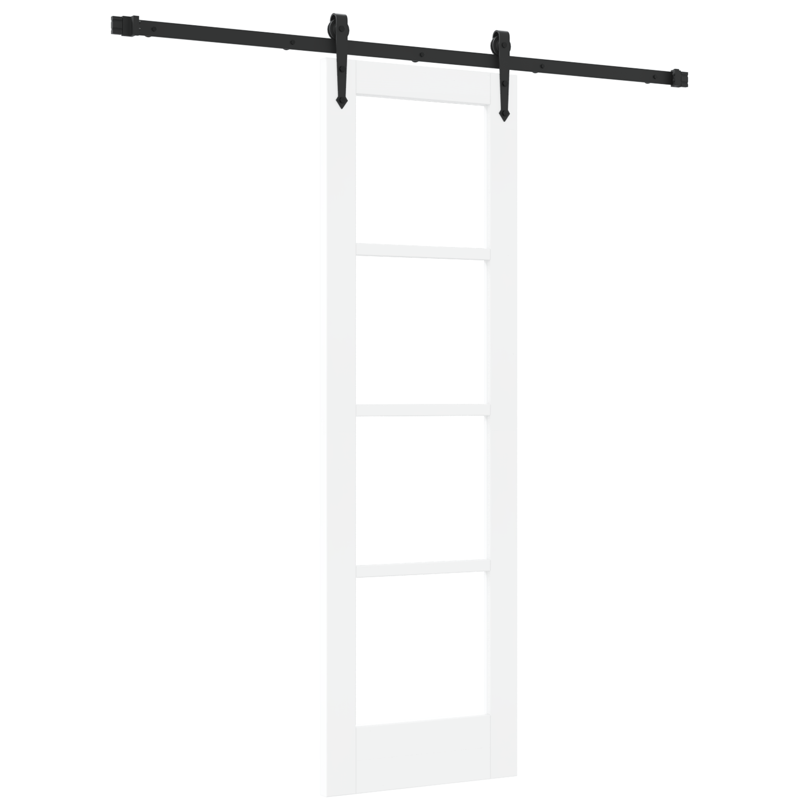 Set usa glisanta cu accesorii Alb 61x198.5 cm Lemn masiv de pin — imaginea 2