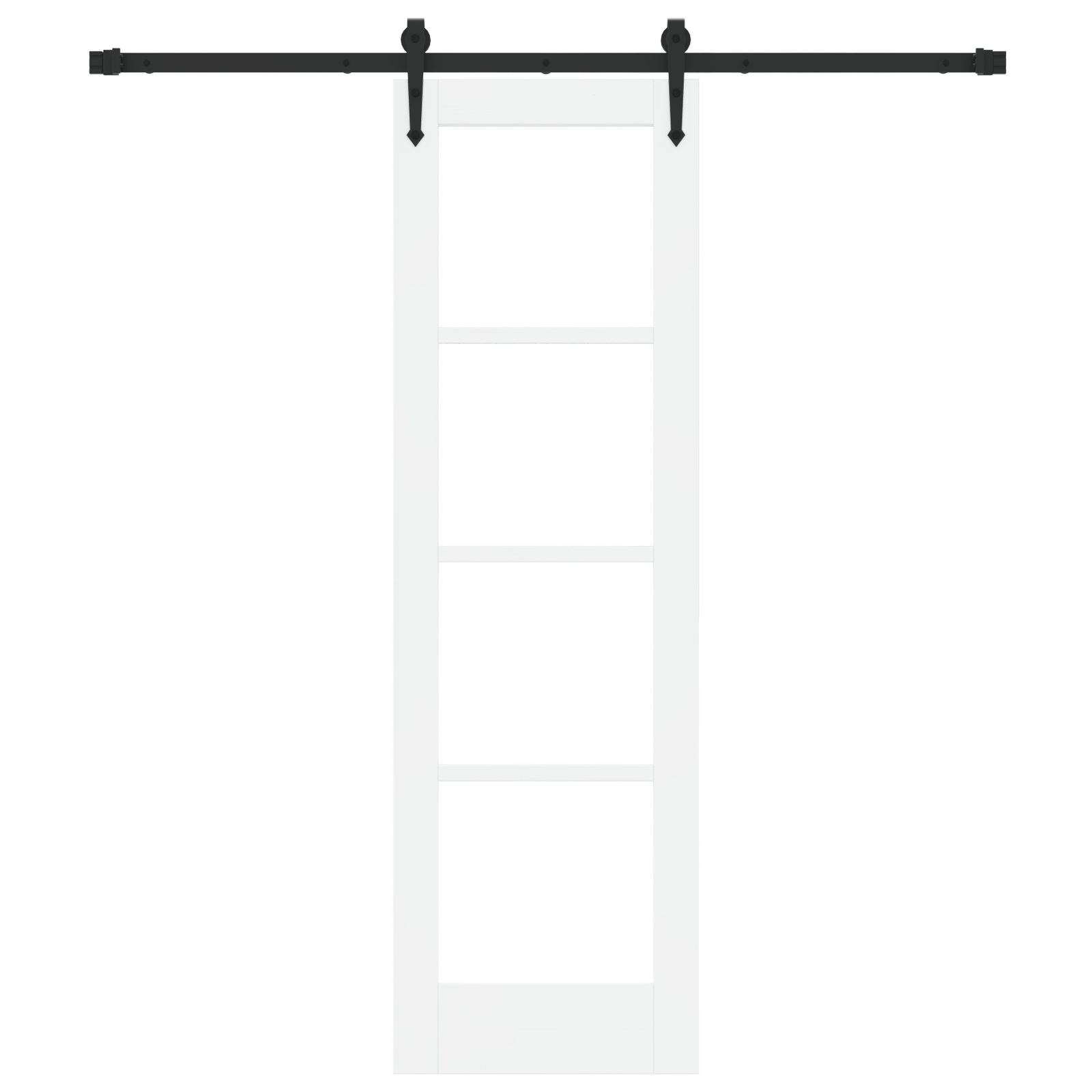 Set usa glisanta cu accesorii Alb 61x198.5 cm Lemn masiv de pin — imaginea 4