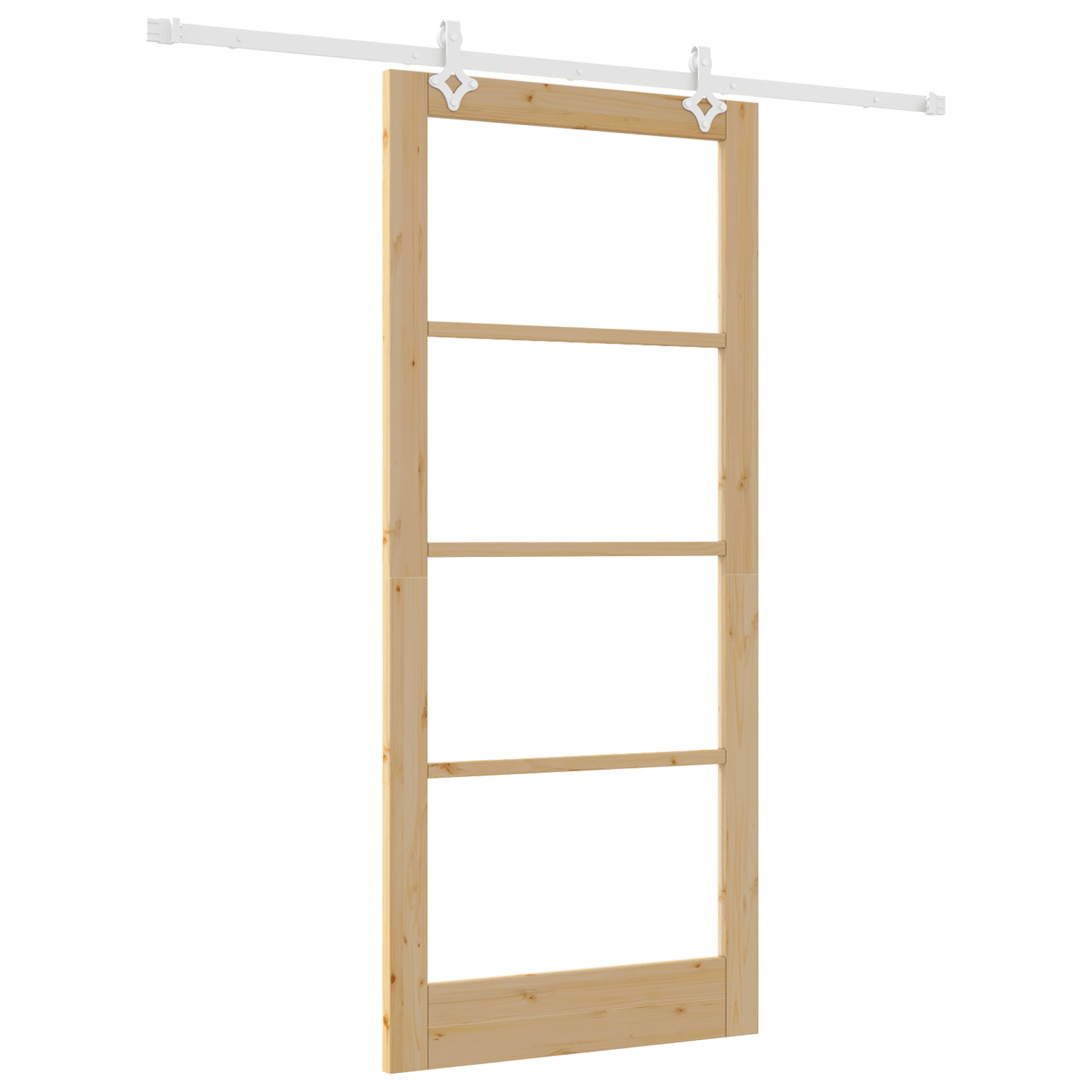 Set de usa glisanta cu hardware 93x211 cm din lemn solid de pin — imaginea 2