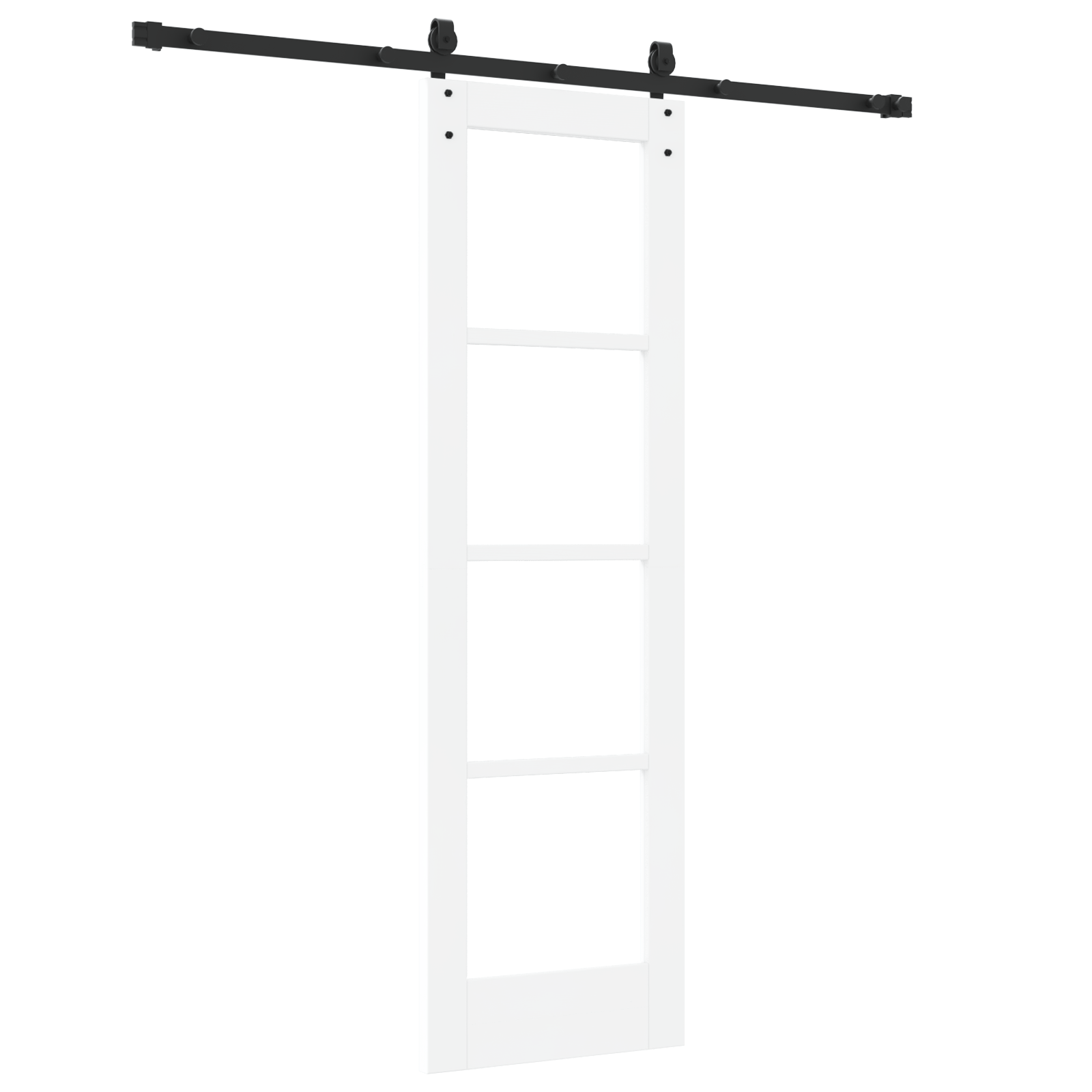 Set usa glisanta cu accesorii Alb 61x198.5 cm Lemn masiv de pin — imaginea 6