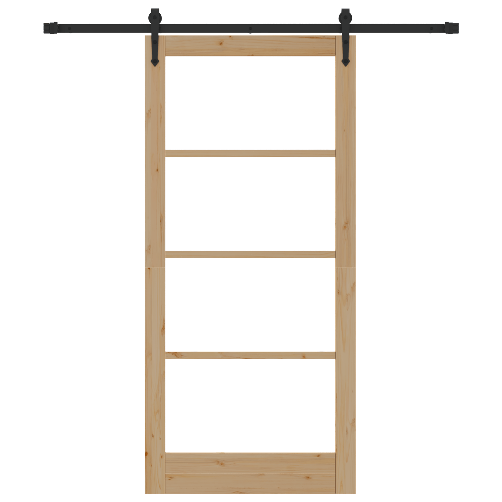 Usa Glisanta cu Set de Usi 93x202 cm Lemn Masiv Pin — imaginea 4