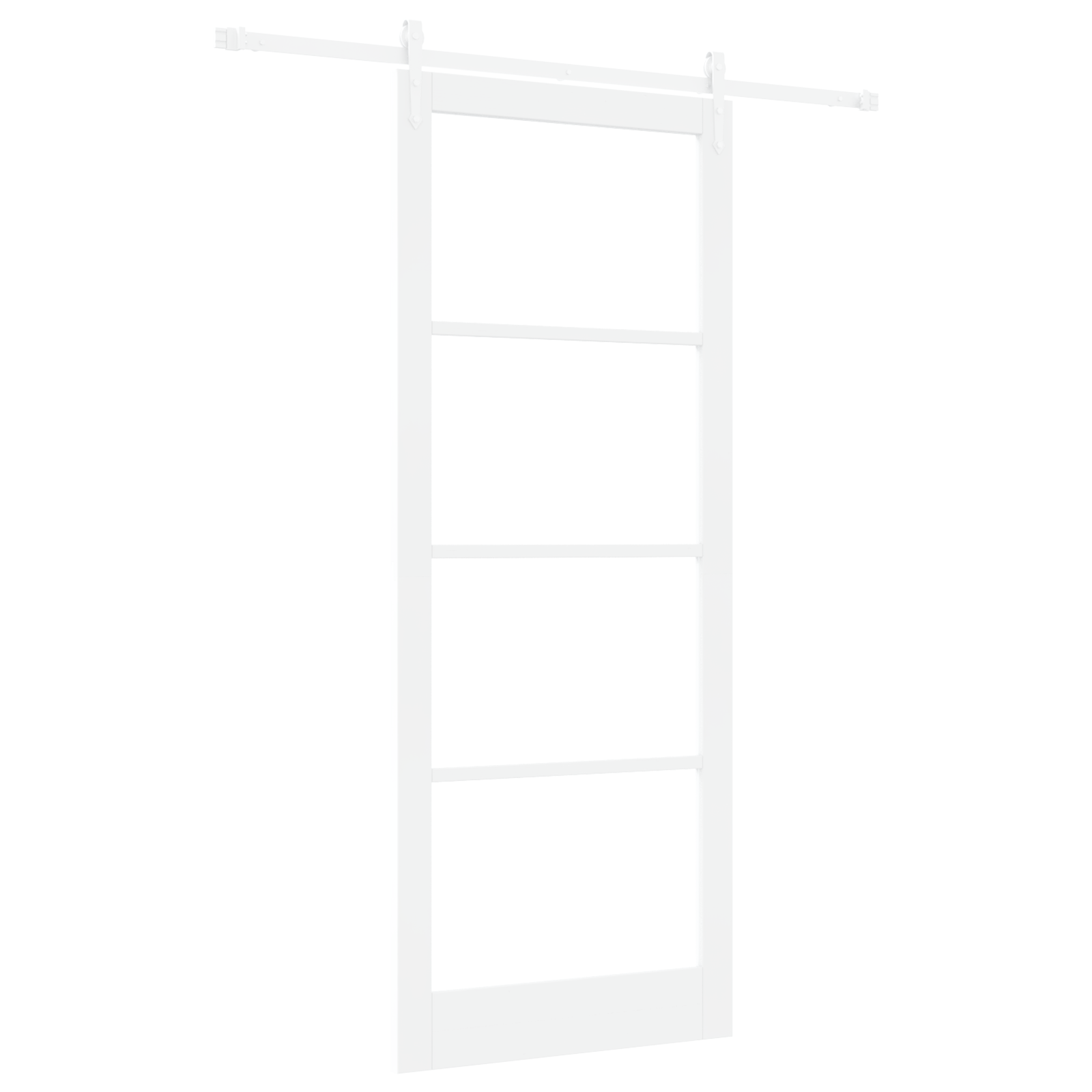 Usa glisanta cu set de accesorii Alb 93x232 cm Lemn masiv de pin — imaginea 2