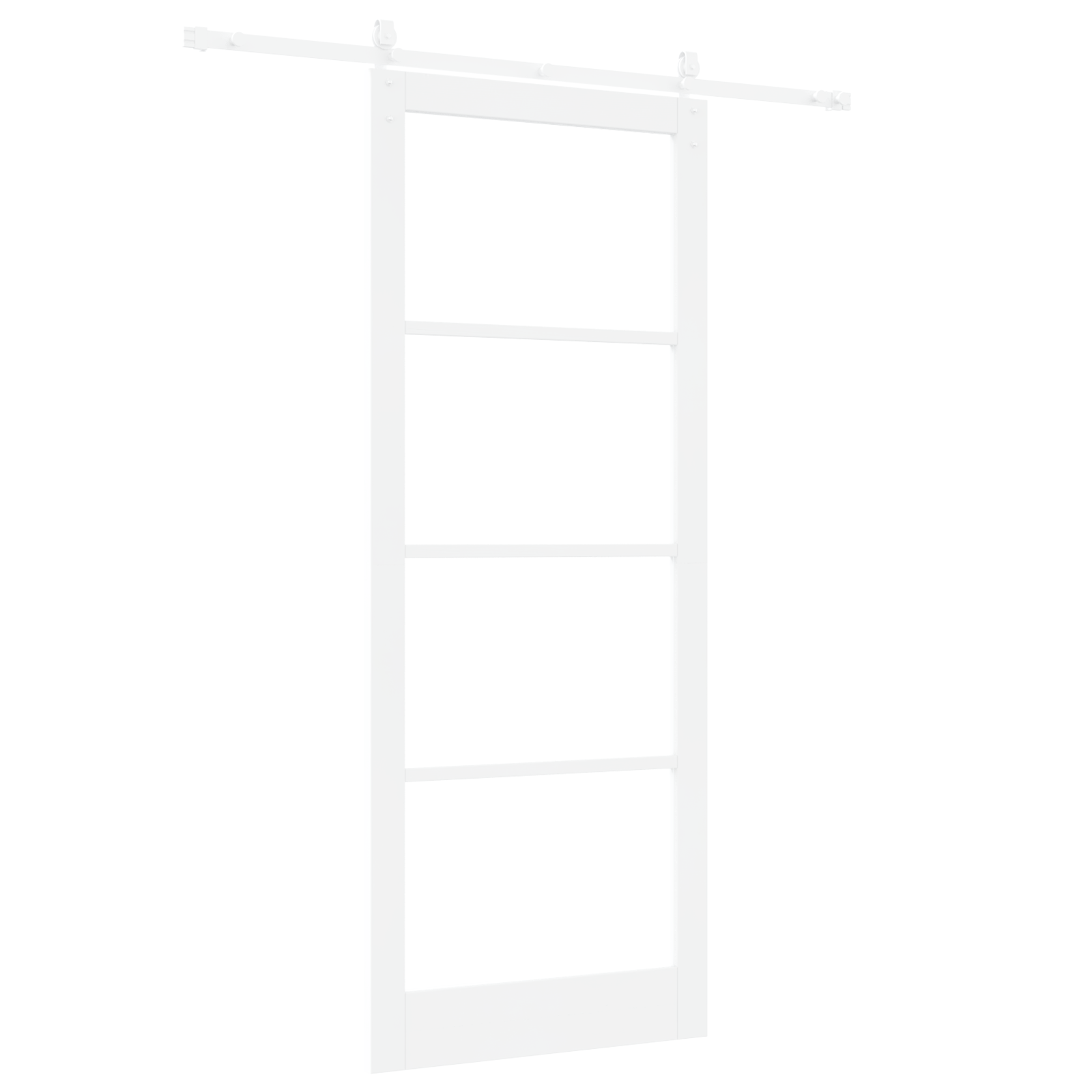 Usa glisanta cu set de accesorii Alb 93x232 cm Lemn masiv de pin — imaginea 6