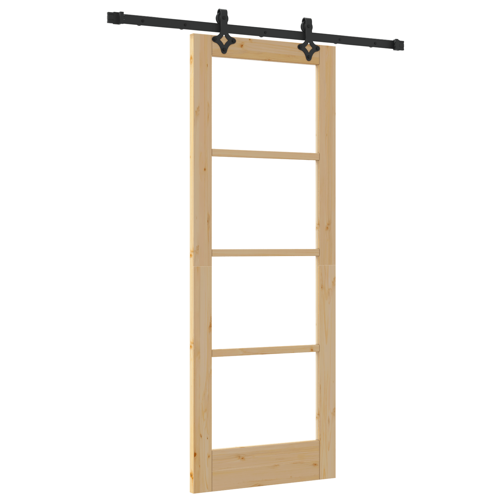 Usa Glisanta cu Set de Accesorii 73.5x198.5 cm Lemn Masiv de Pin — imaginea 2