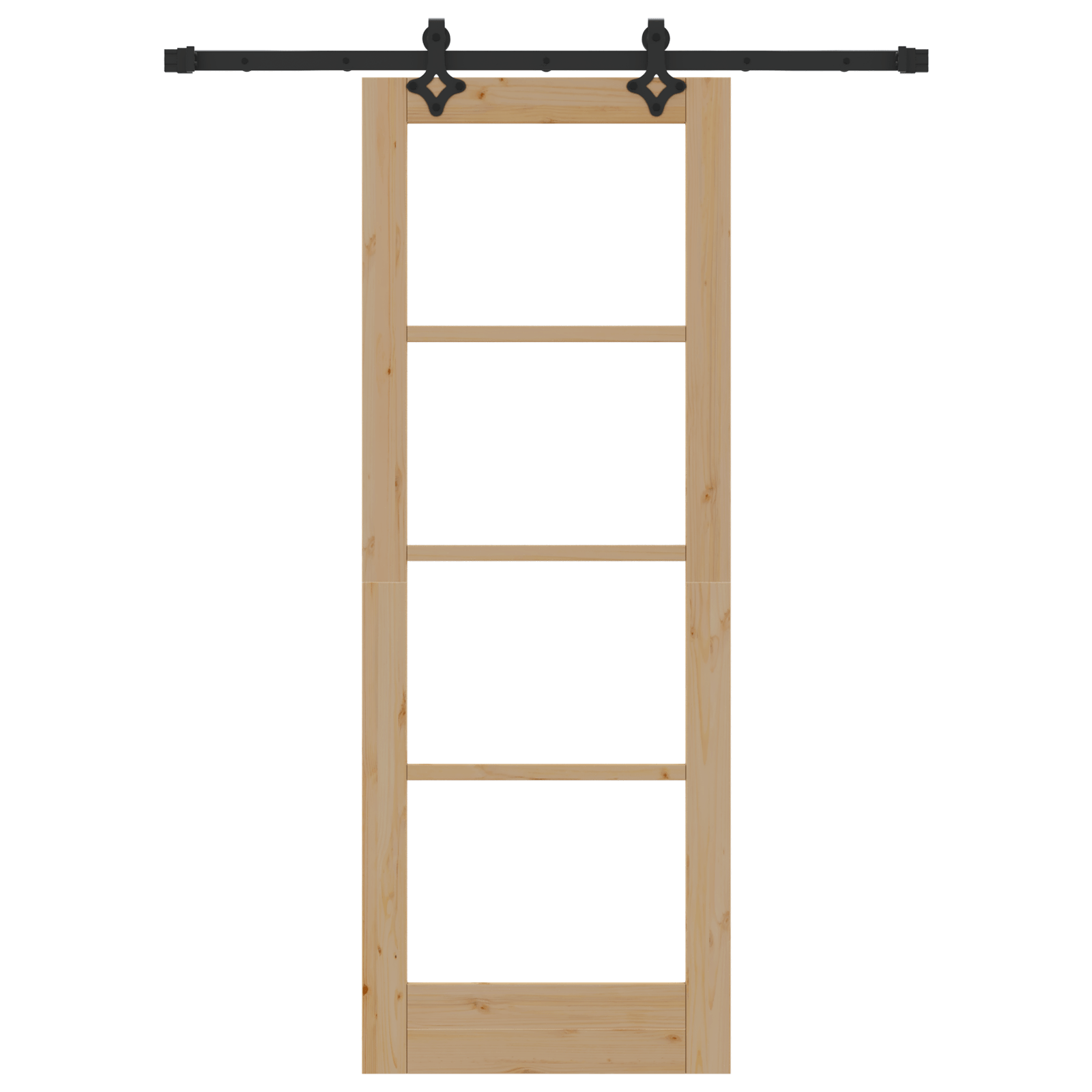 Usa Glisanta cu Set de Accesorii 73.5x198.5 cm Lemn Masiv de Pin — imaginea 4