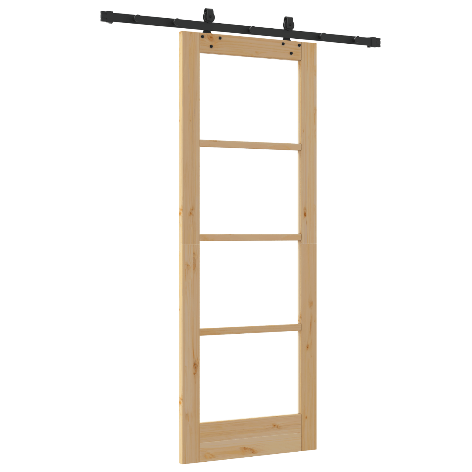 Usa Glisanta cu Set de Accesorii 73.5x198.5 cm Lemn Masiv de Pin — imaginea 6