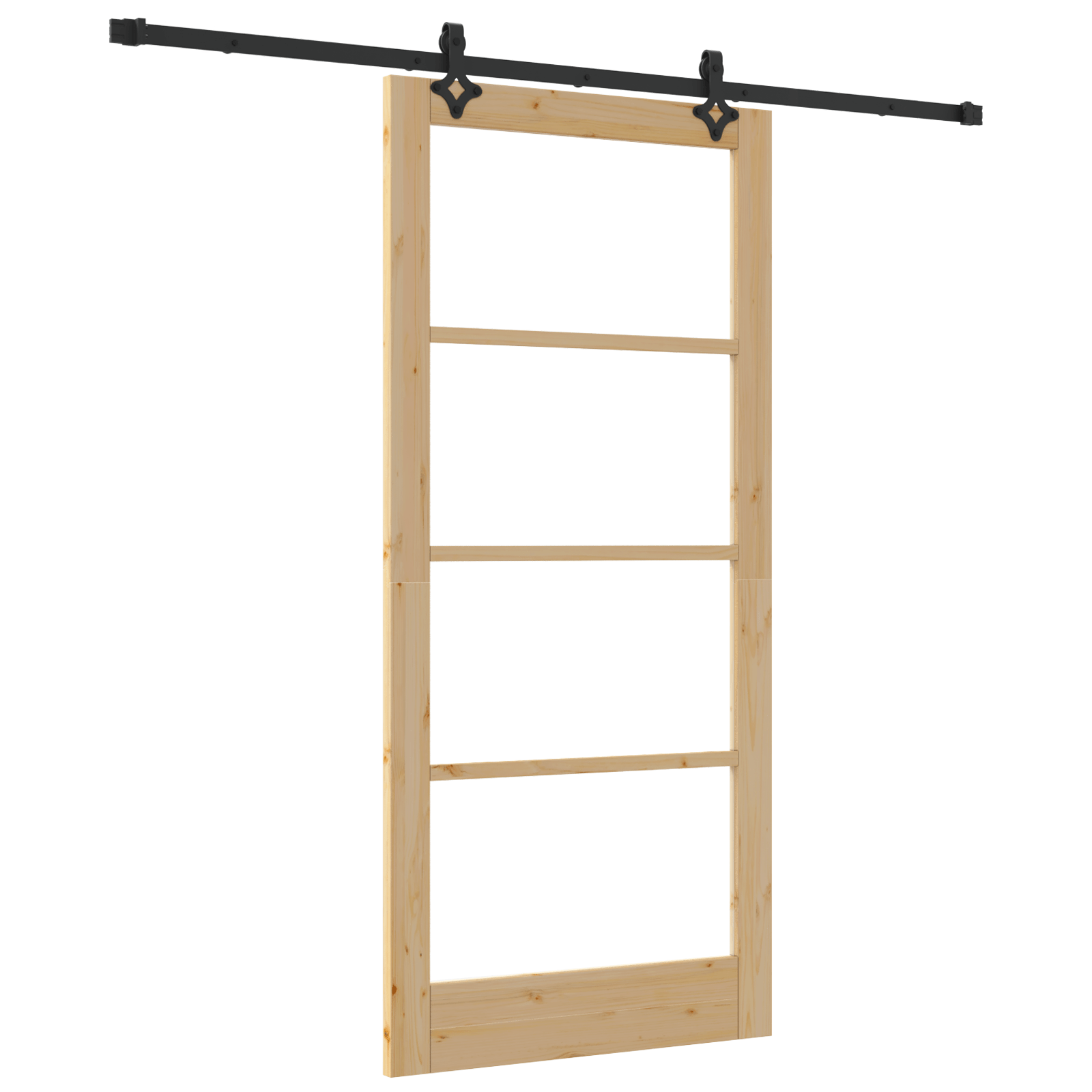 Usa Glisanta cu Set de Accesorii 93x202 cm Lemn Masiv de Pin — imaginea 2