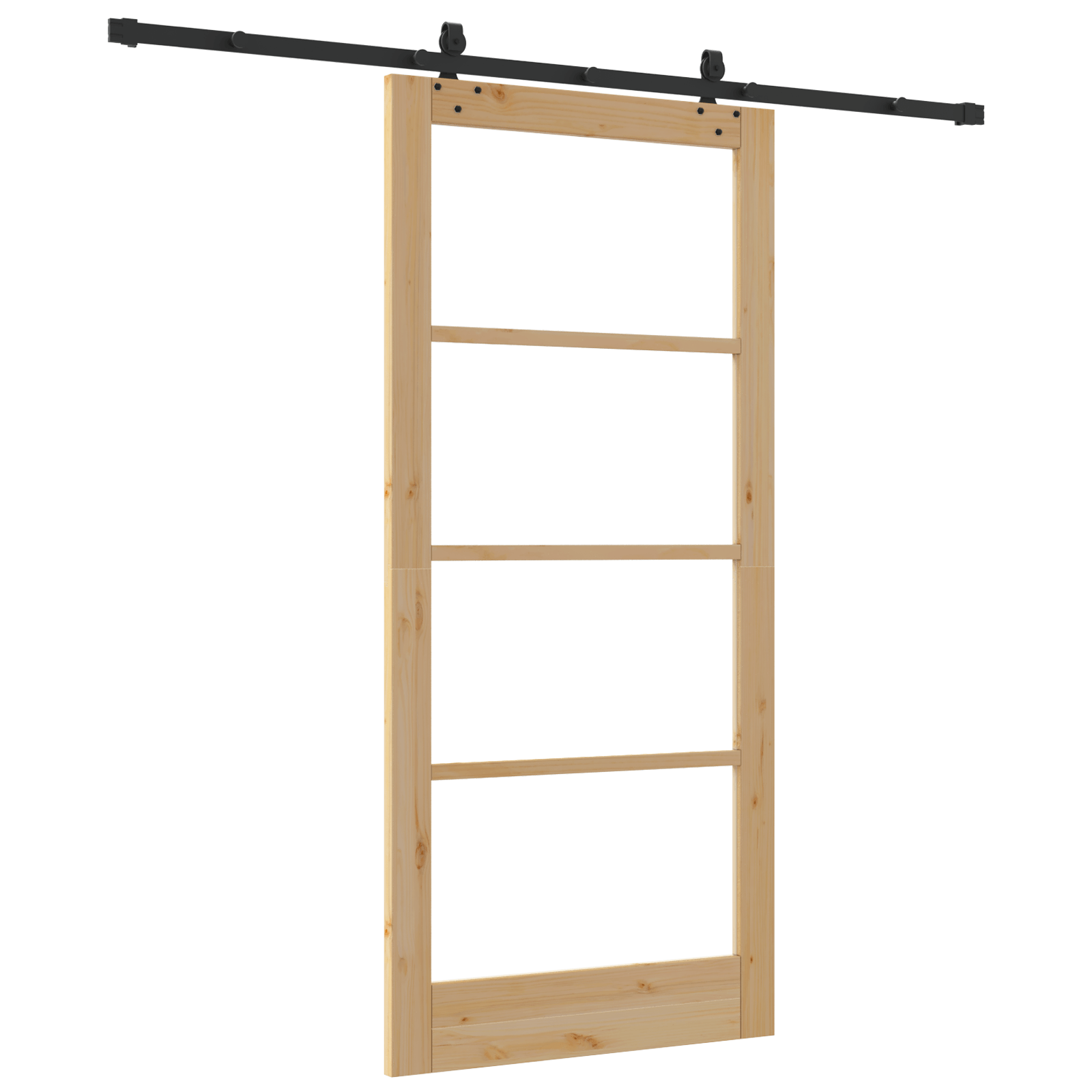 Usa Glisanta cu Set de Accesorii 93x202 cm Lemn Masiv de Pin — imaginea 6