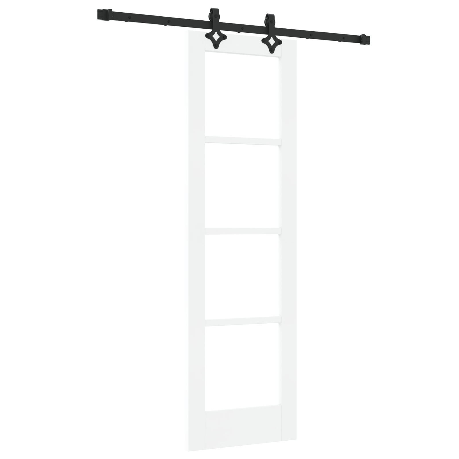 Usa glisanta cu set de hardware Alb 61x198.5 cm Lemn solid de pin — imaginea 2