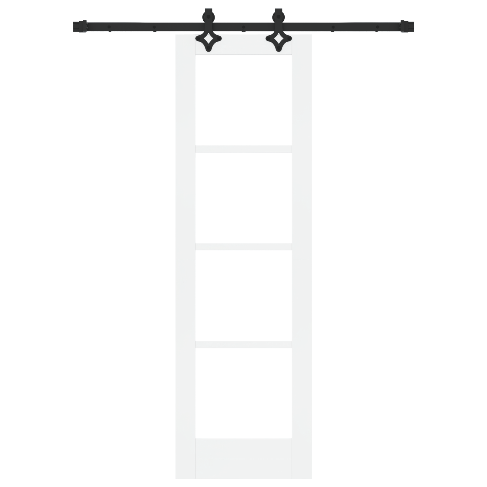 Usa glisanta cu set de hardware Alb 61x198.5 cm Lemn solid de pin — imaginea 4