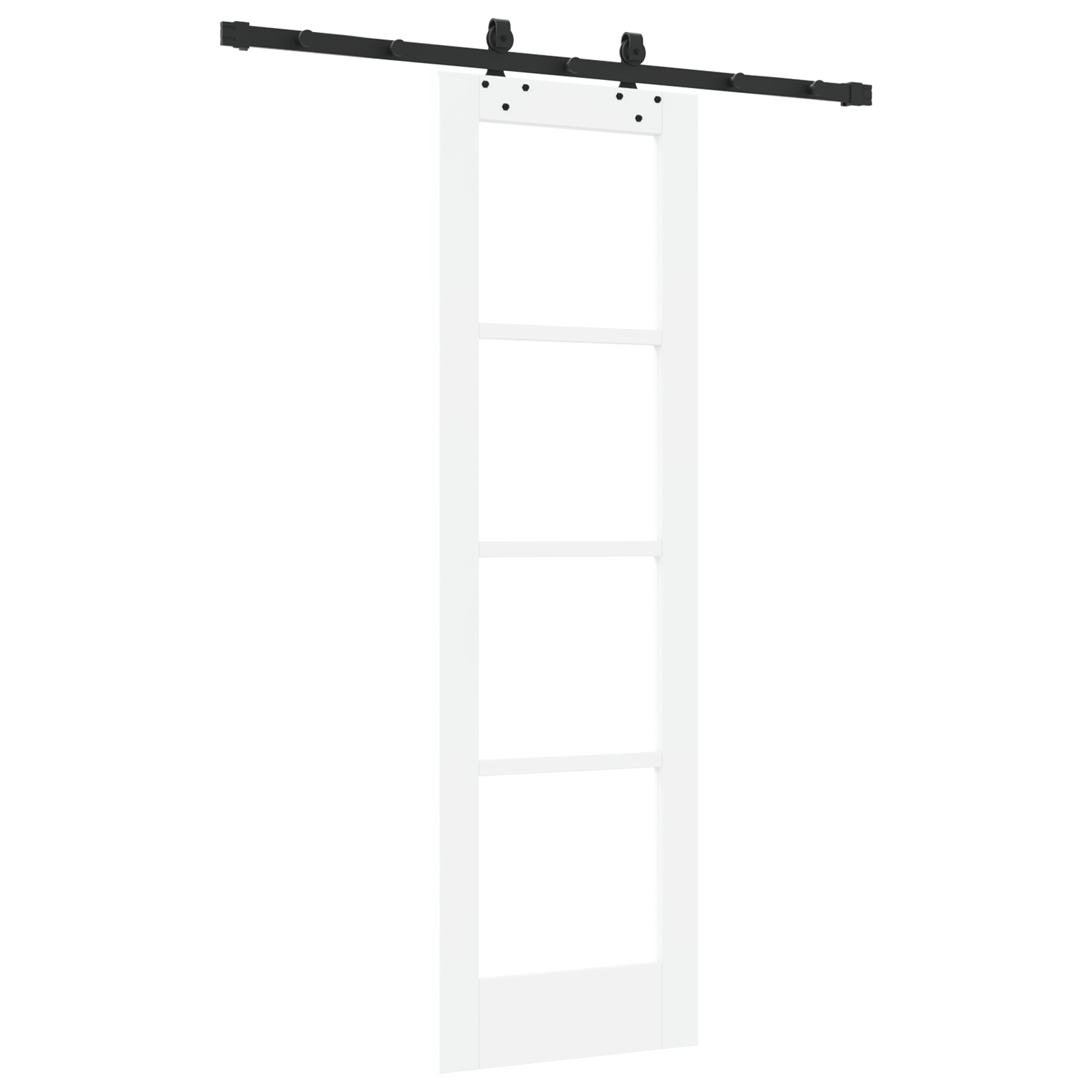 Usa glisanta cu set de hardware Alb 61x198.5 cm Lemn solid de pin — imaginea 6