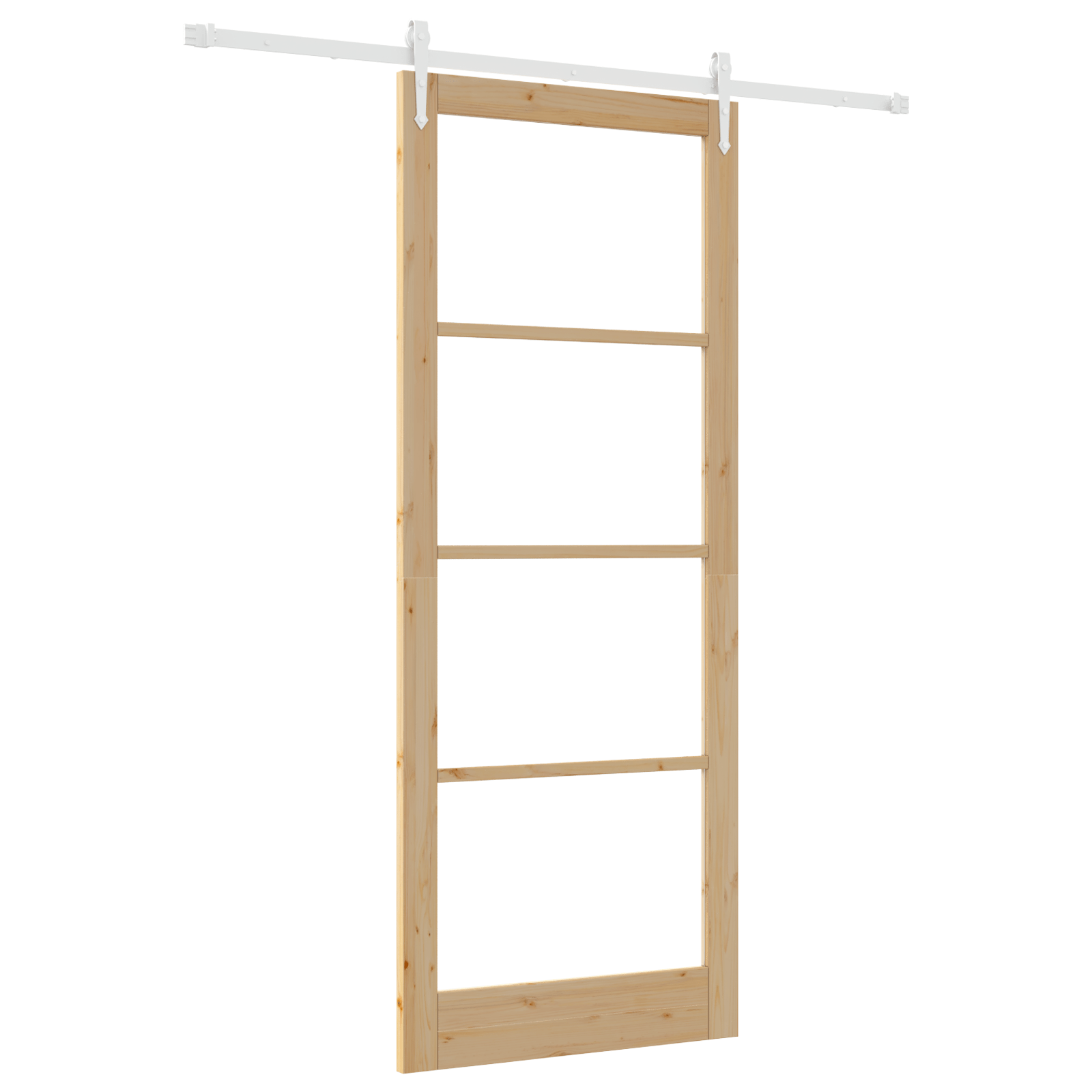 Set Usa Glisanta cu Kit de Feronerie 93x232 cm Lemn Masiv Pin — imaginea 2