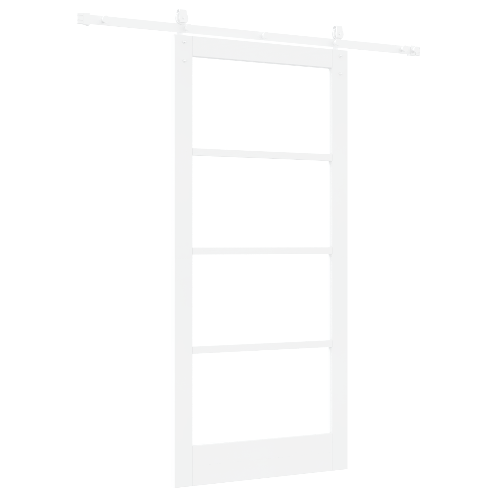 Set de Usi Glisante cu Accesorii Alb 93x202 cm Lemn Solid de Pin — imaginea 6