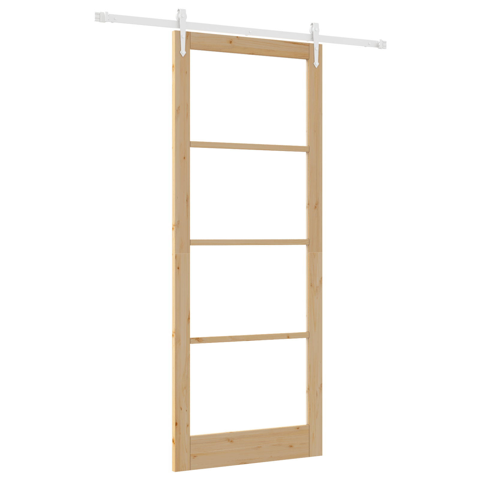 Usa Glisanta cu Set de Accesorii 93x232 cm din Lemn Masiv de Pin — imaginea 2