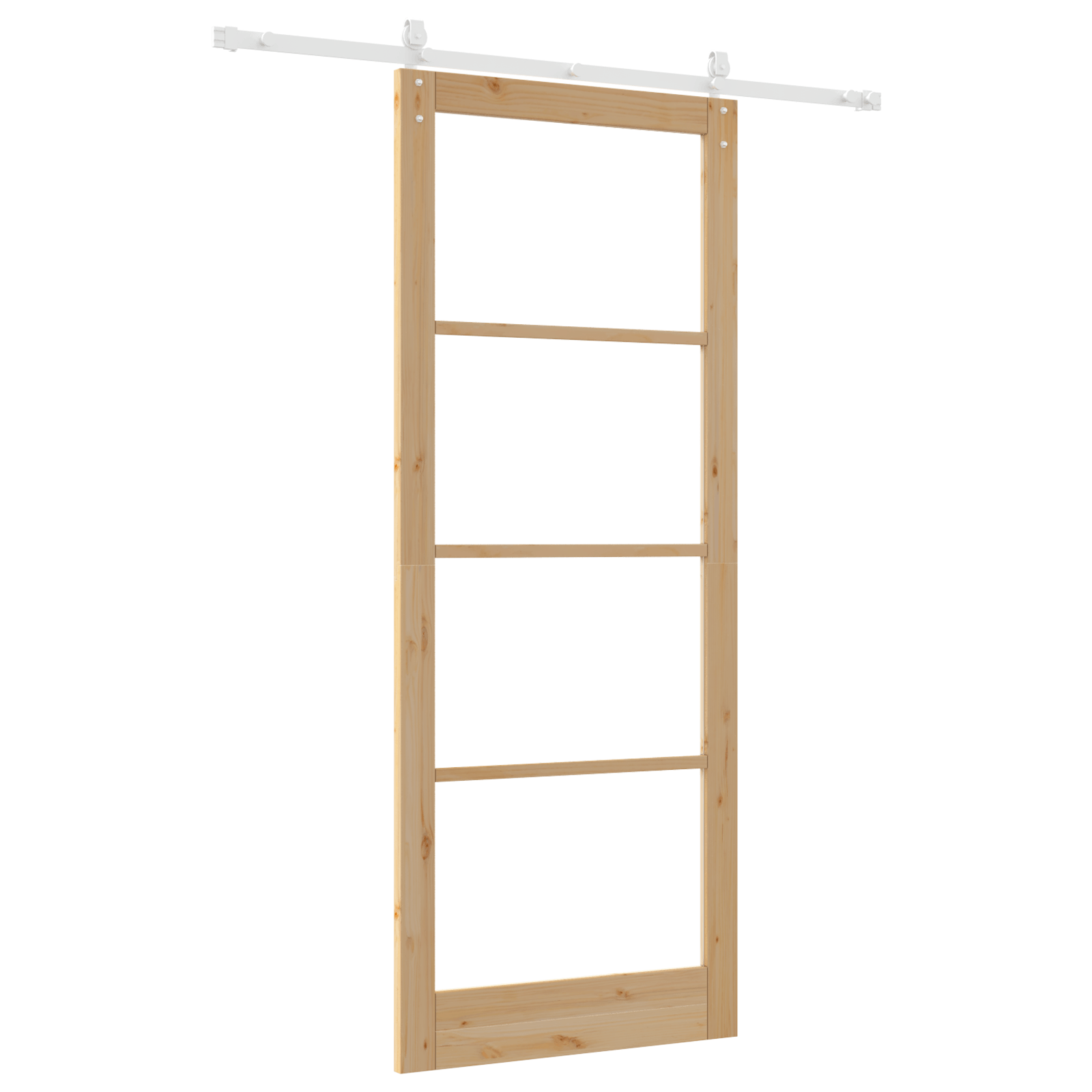 Usa Glisanta cu Set de Accesorii 93x232 cm din Lemn Masiv de Pin — imaginea 6