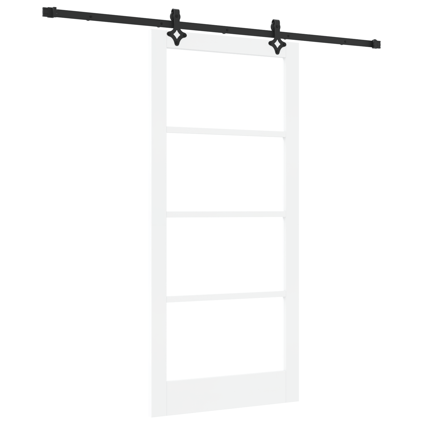 Usa glisanta cu set de accesorii Alb 93x202 cm din lemn masiv de pin — imaginea 2