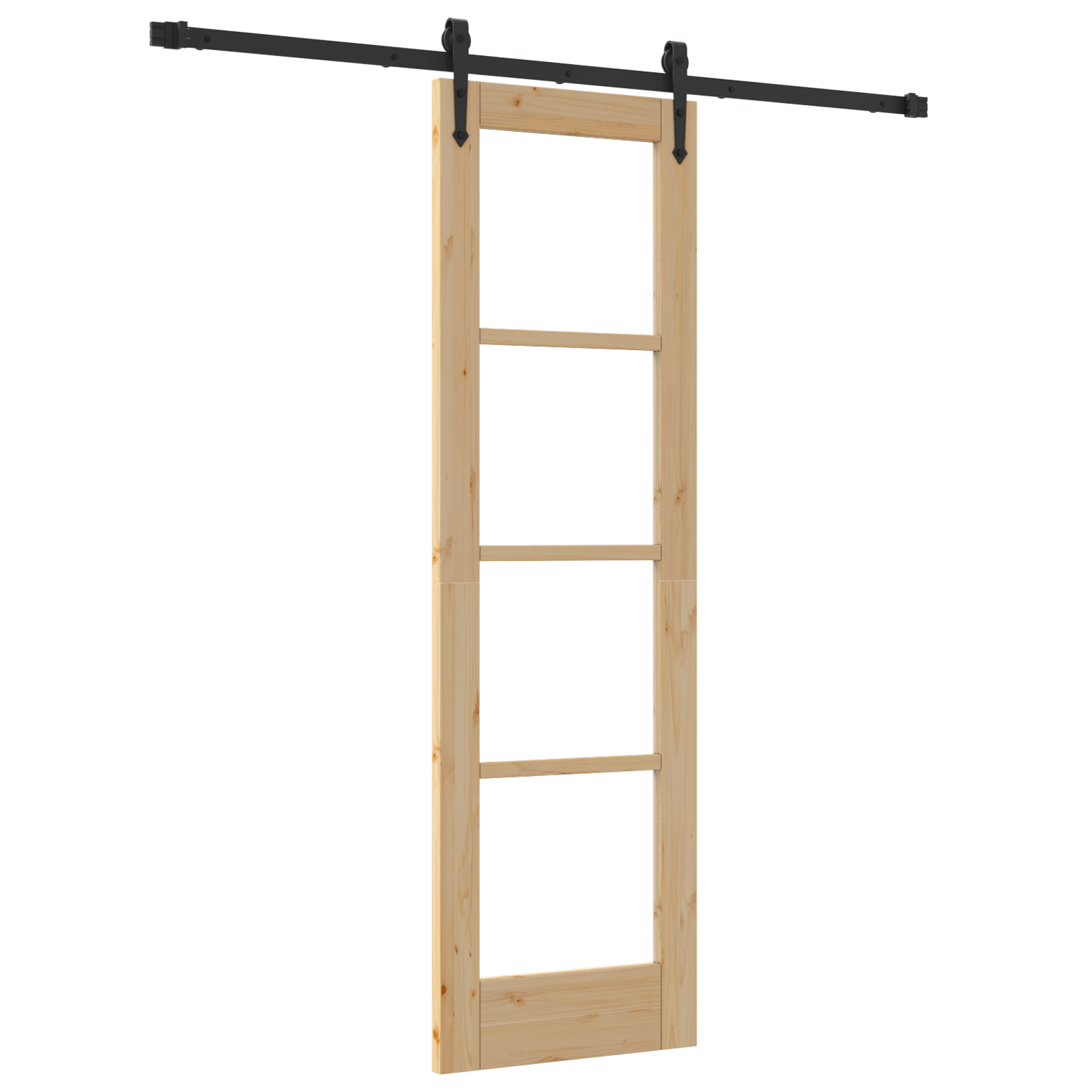 Usa glisanta cu set de hardware 61x198.5 cm Lemn Masiv Pin — imaginea 2